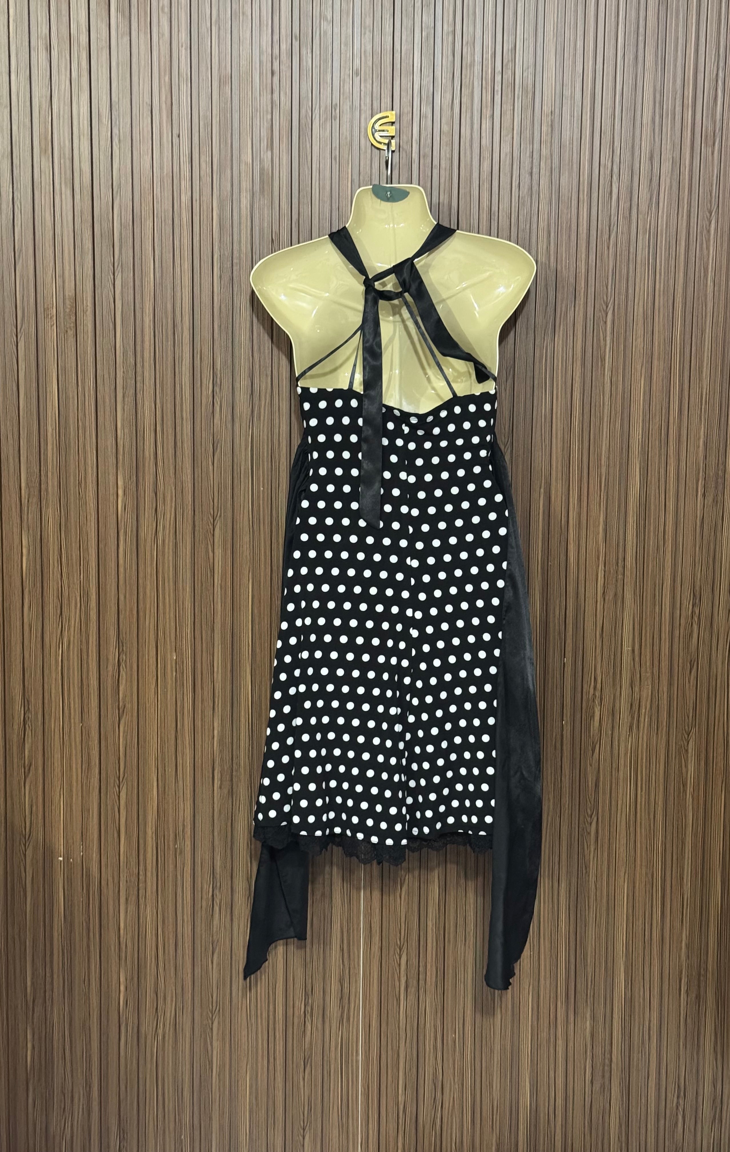 Chest 14 Length 37 Fabric Silk Polka Dress