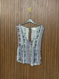 Multicolor Geometric Print Sleeveless Top