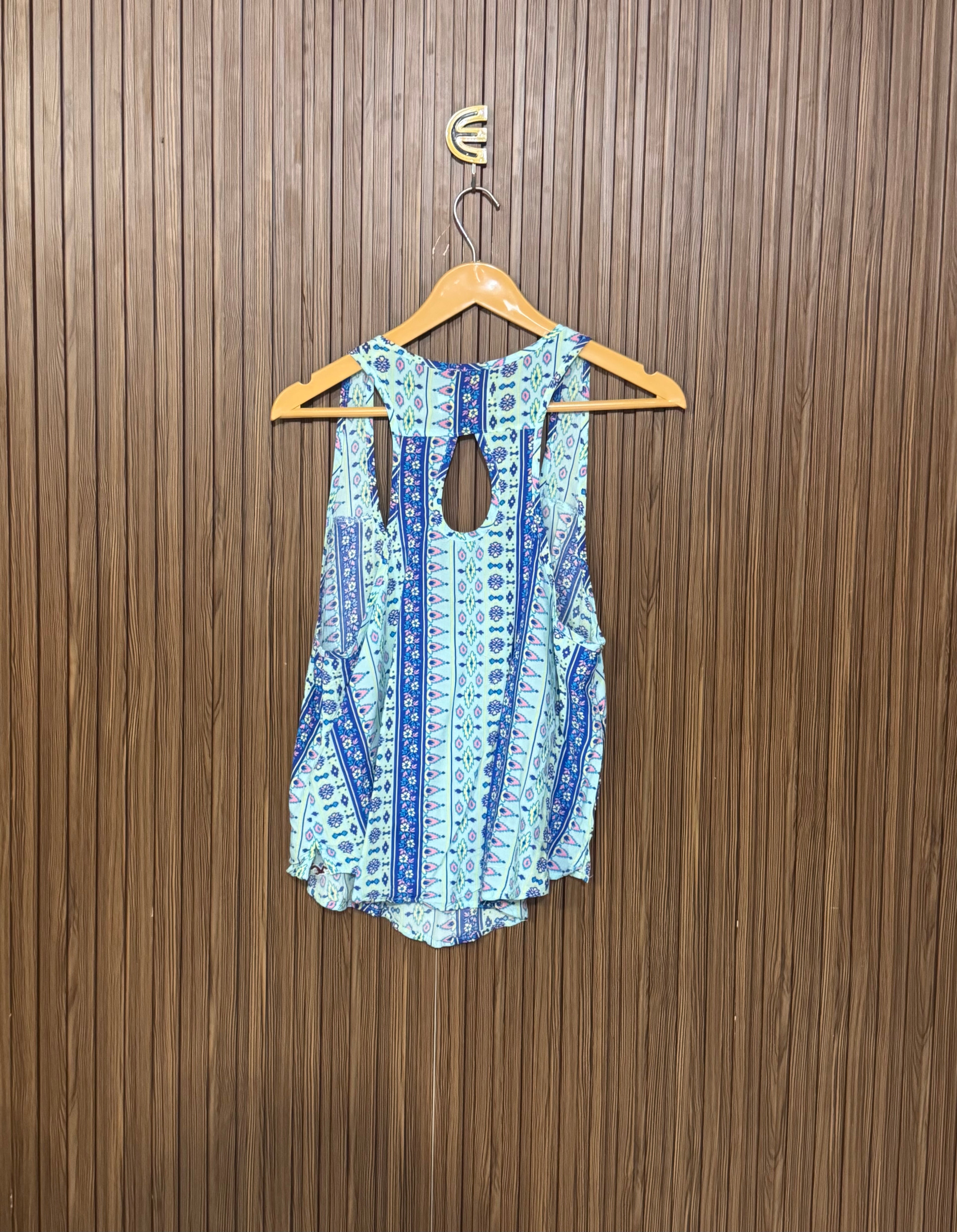 Chest 18 Length 23 Fabric Silk Printed Sleeveless