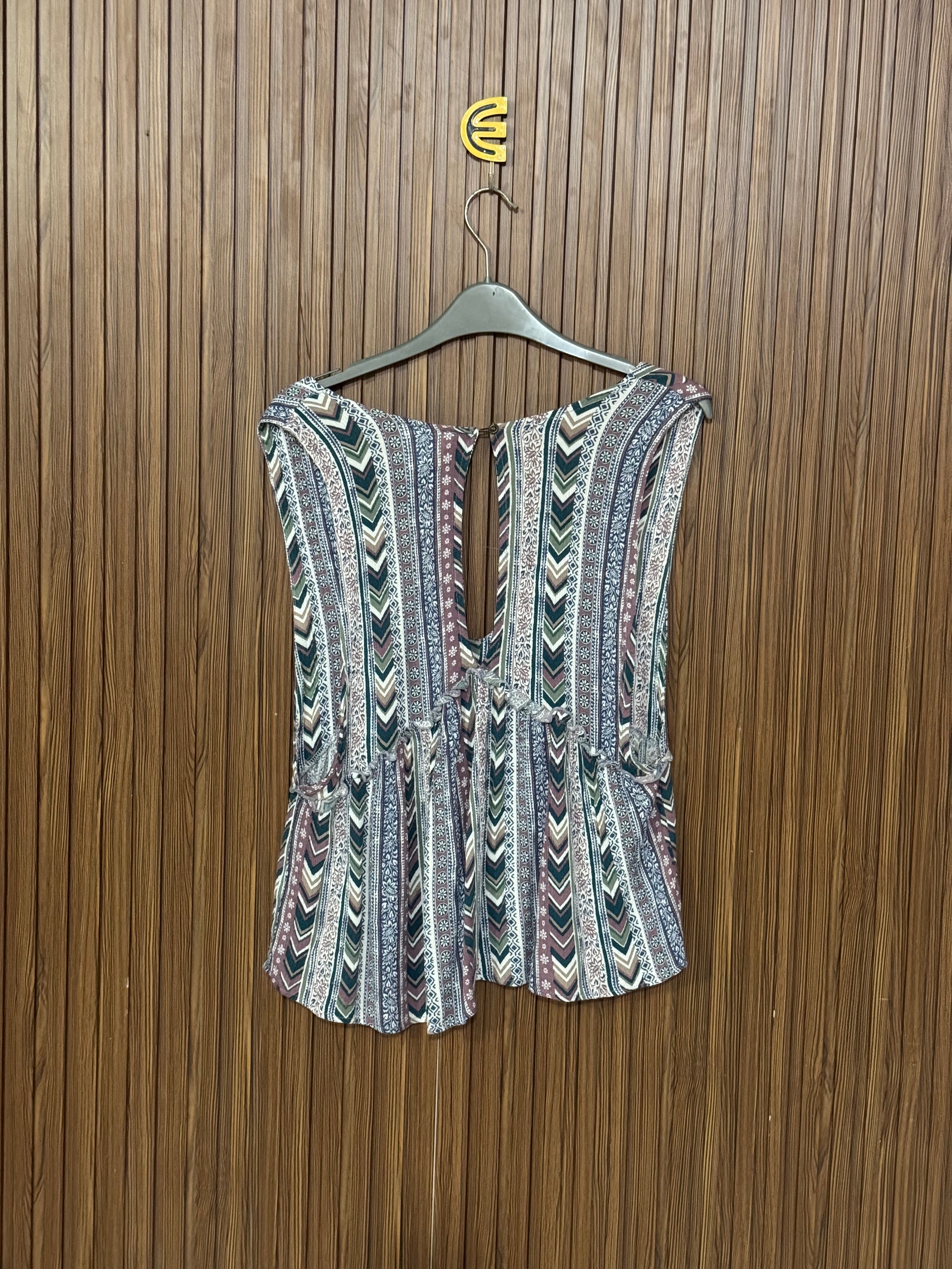 Multicolor Geometric Print Sleeveless Top