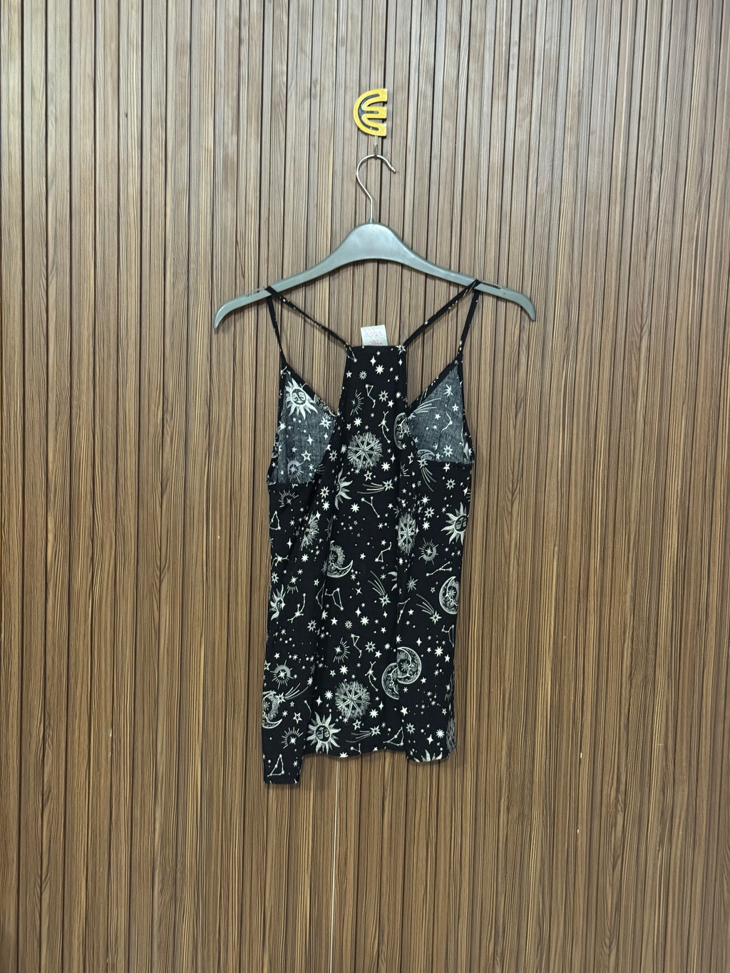 Black Star Print Sleeveless Top