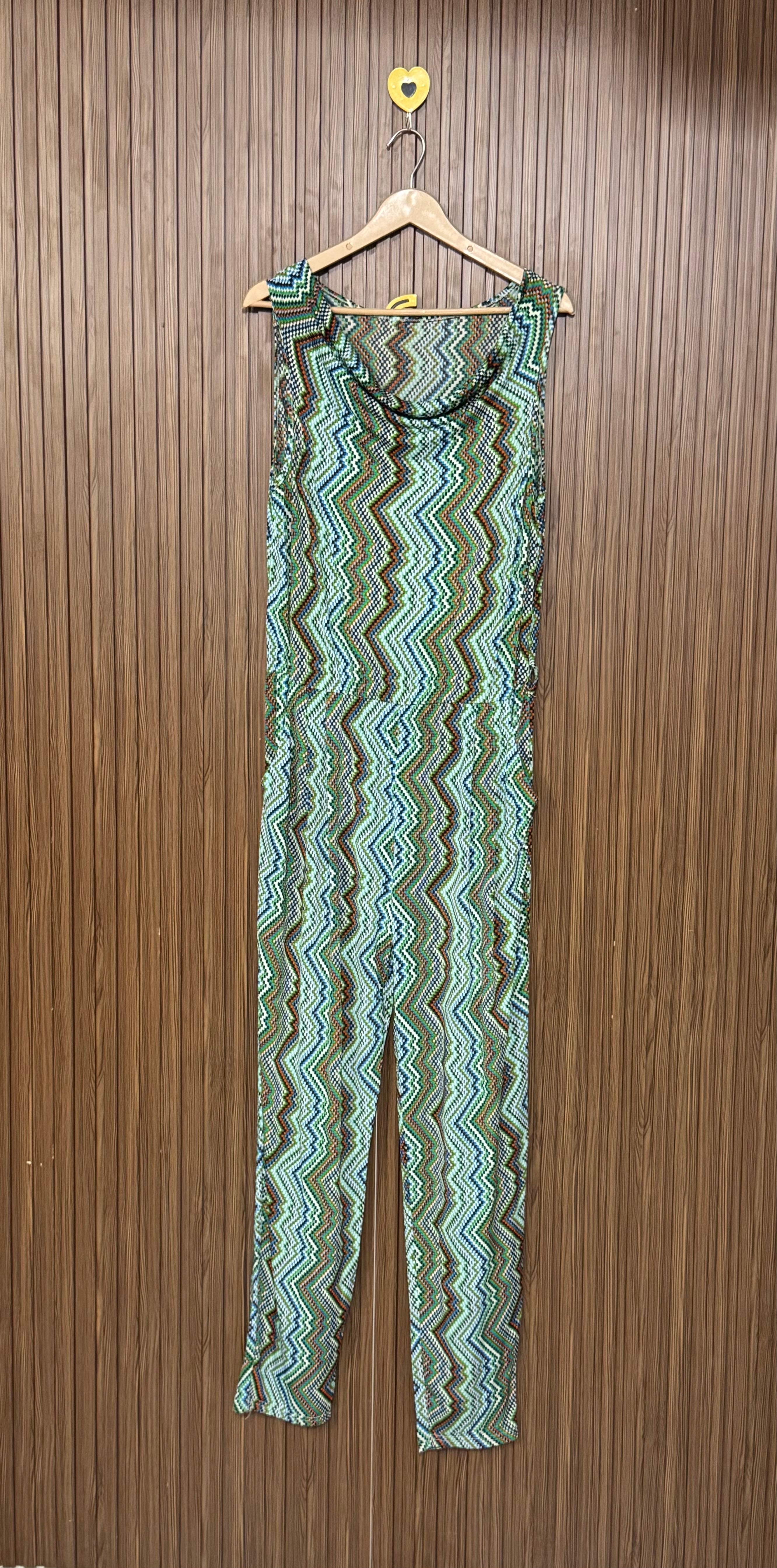 Green Printed Casual Jumpsuit