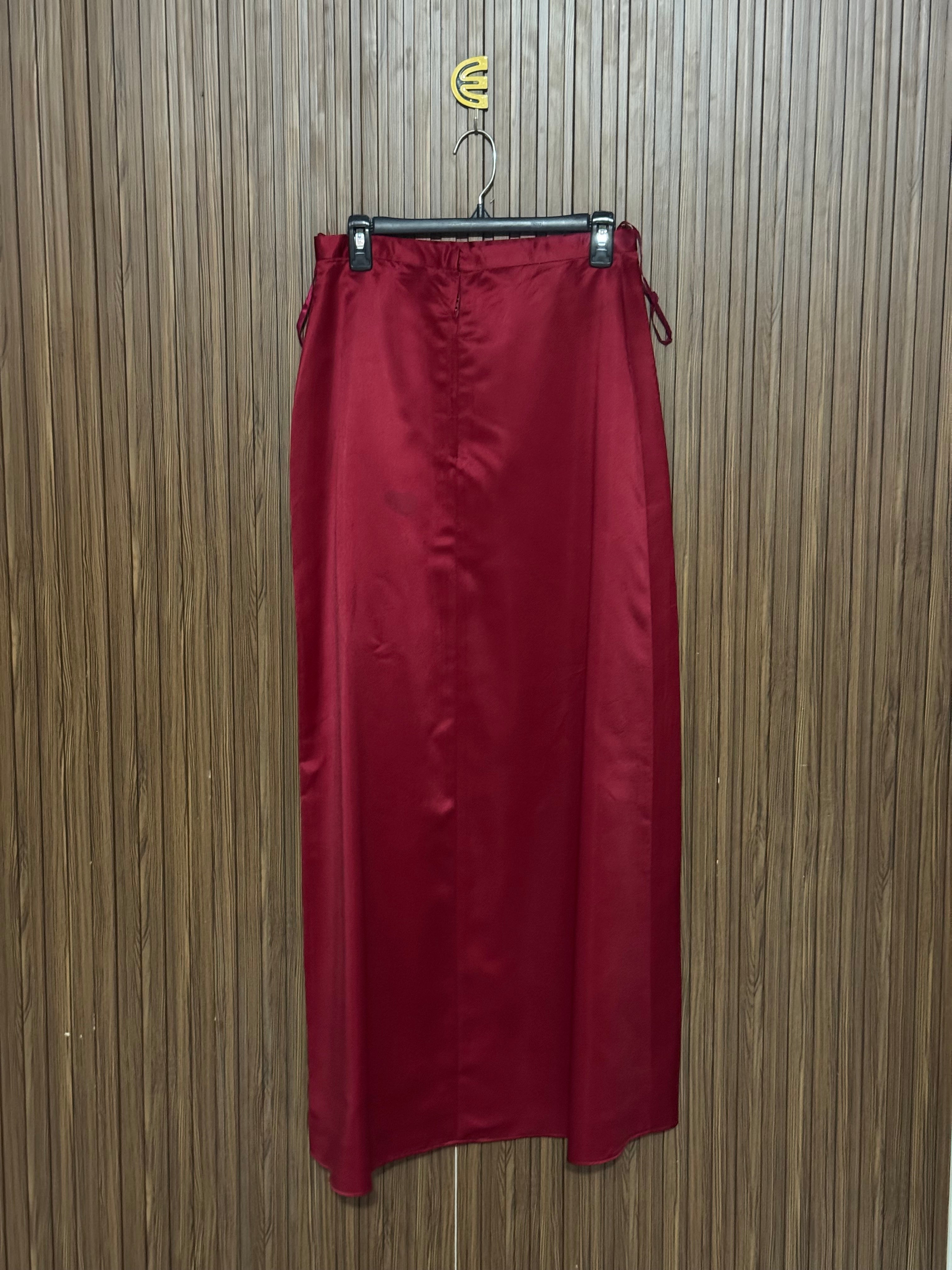 Red Silk Maxi Skirt