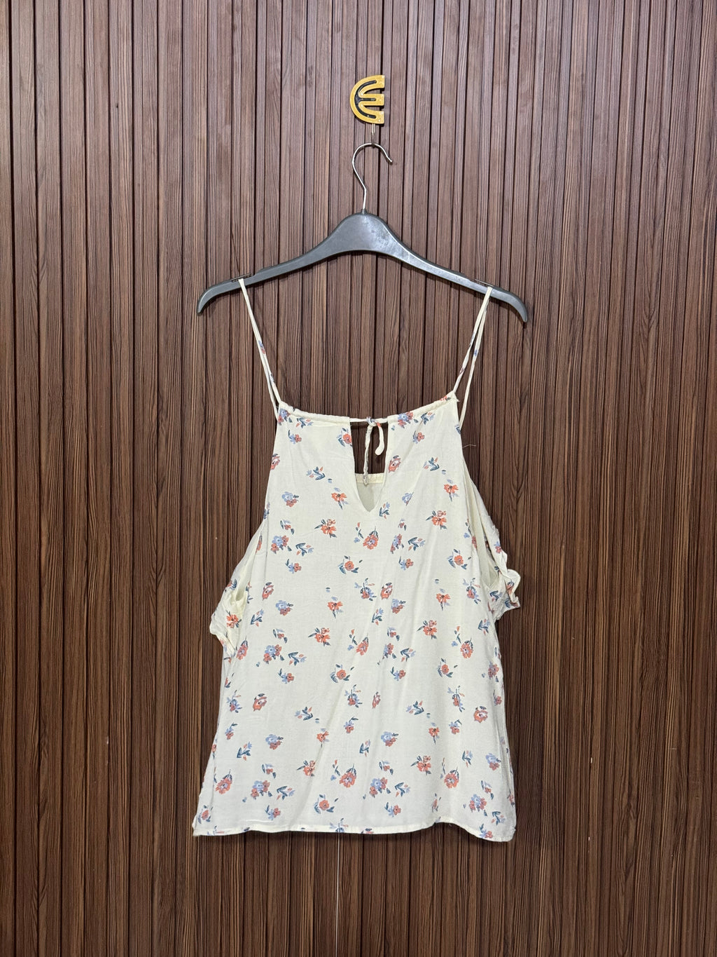 Off-White Floral Strap Top Sleeveless