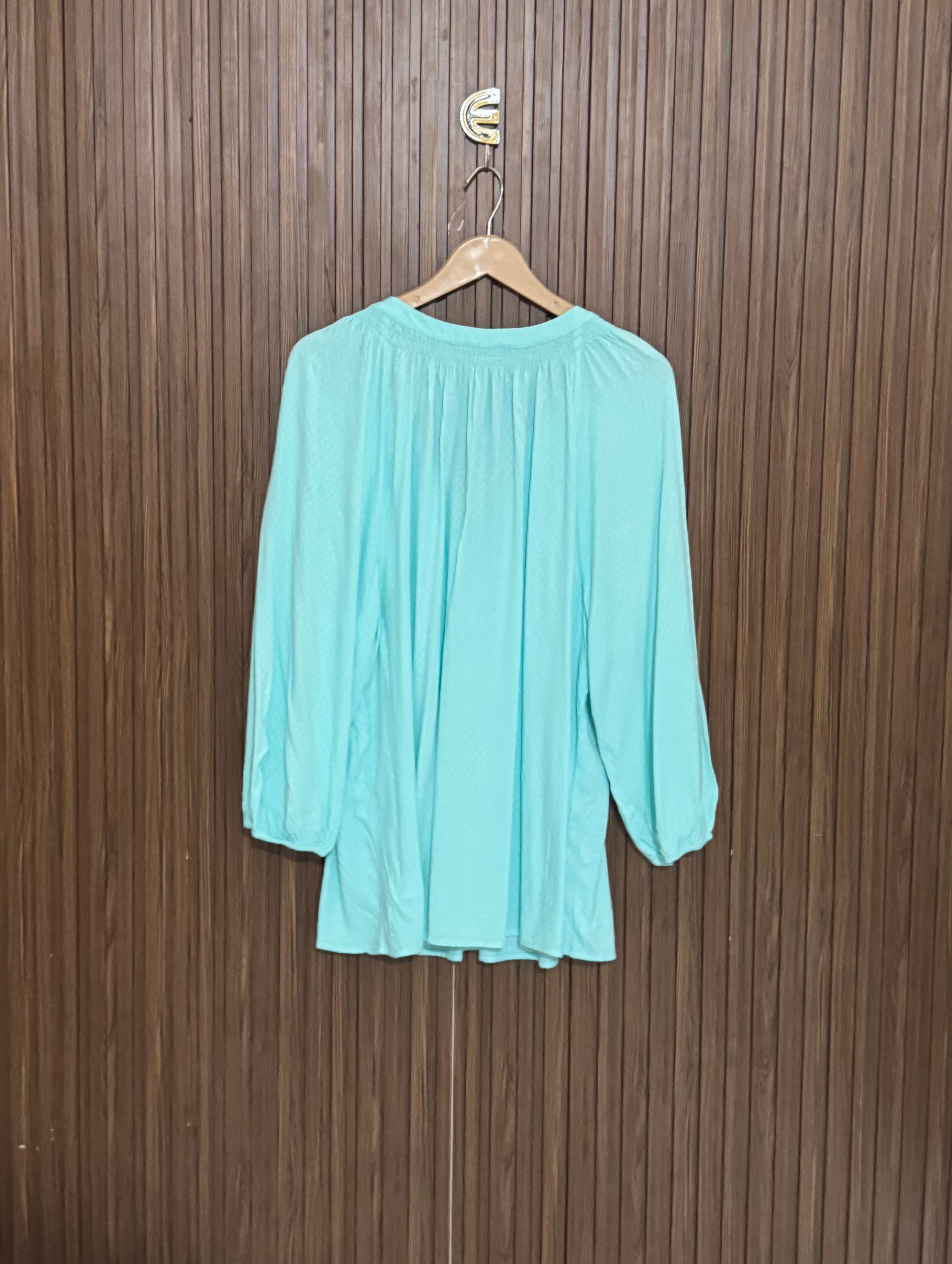 Chest 23 Length 27 Fabric Linen Relaxed V Neck Top 1