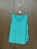 Green V-Neck Top Sleeveless