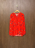 Chest 21 Length 29 Fabric Soft Button Detail Top