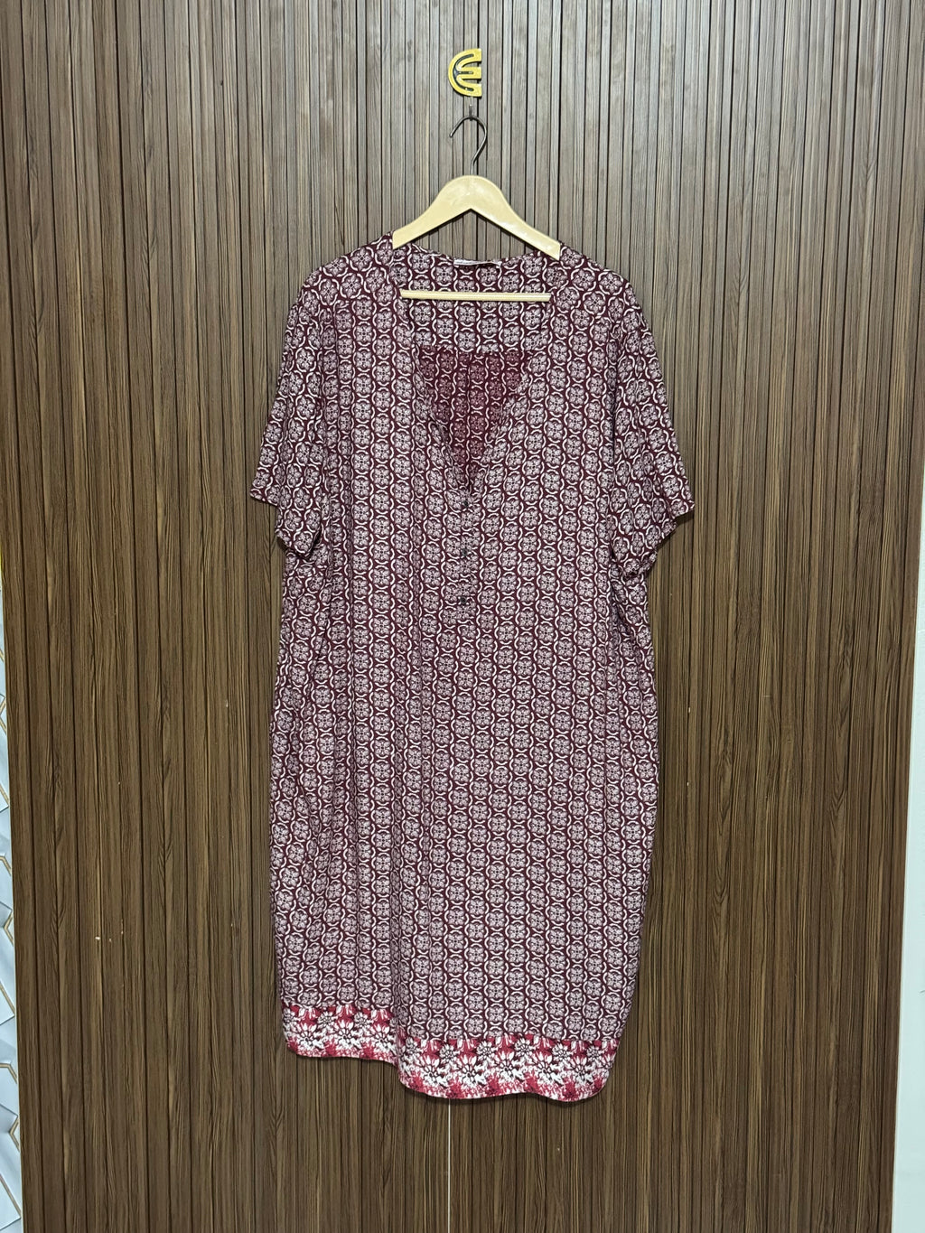 Red Printed Long Top