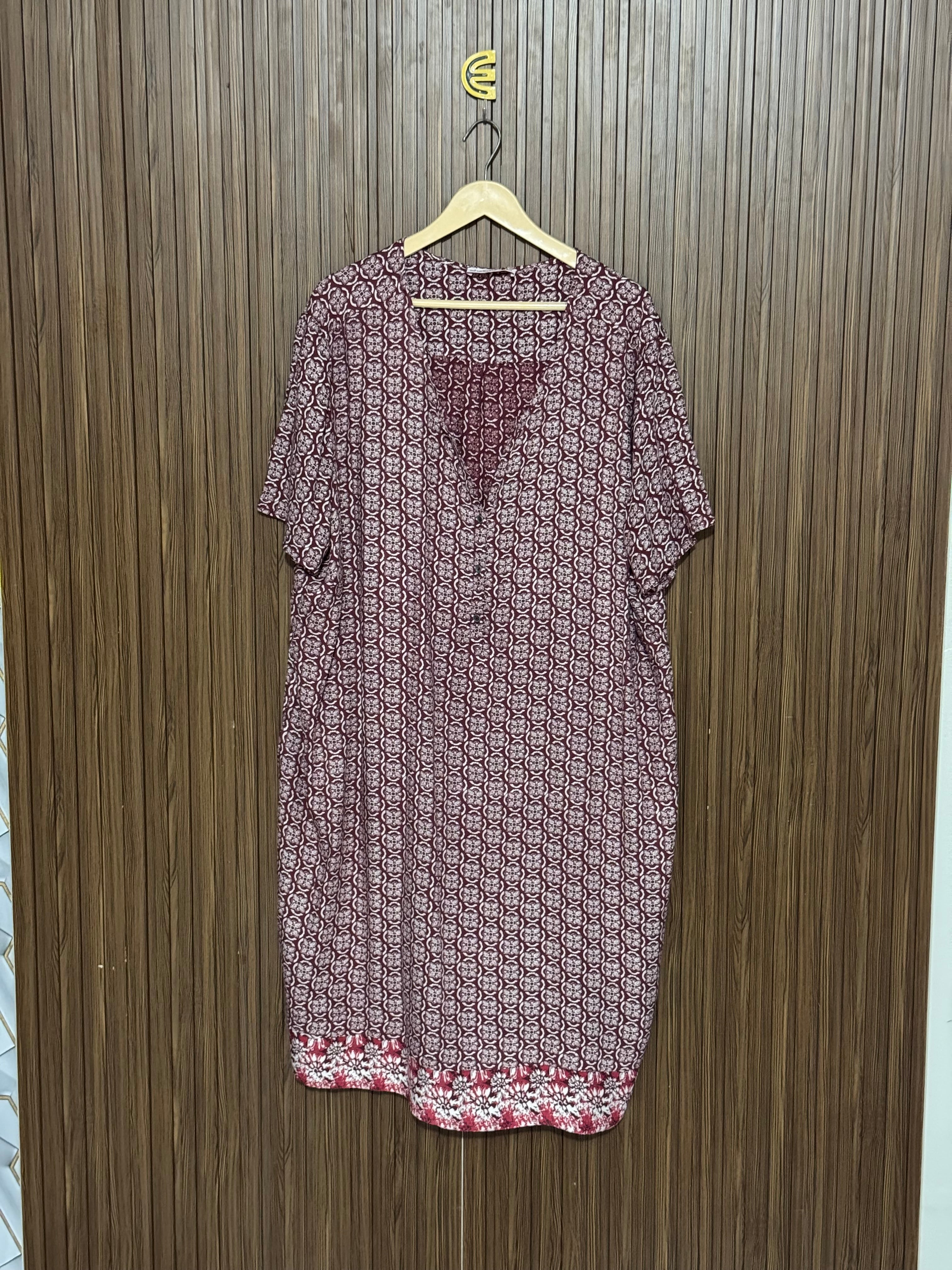 Red Printed Long Top
