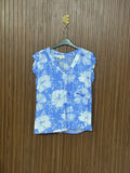 Elegant Blue V-Neck Sleeveless Top