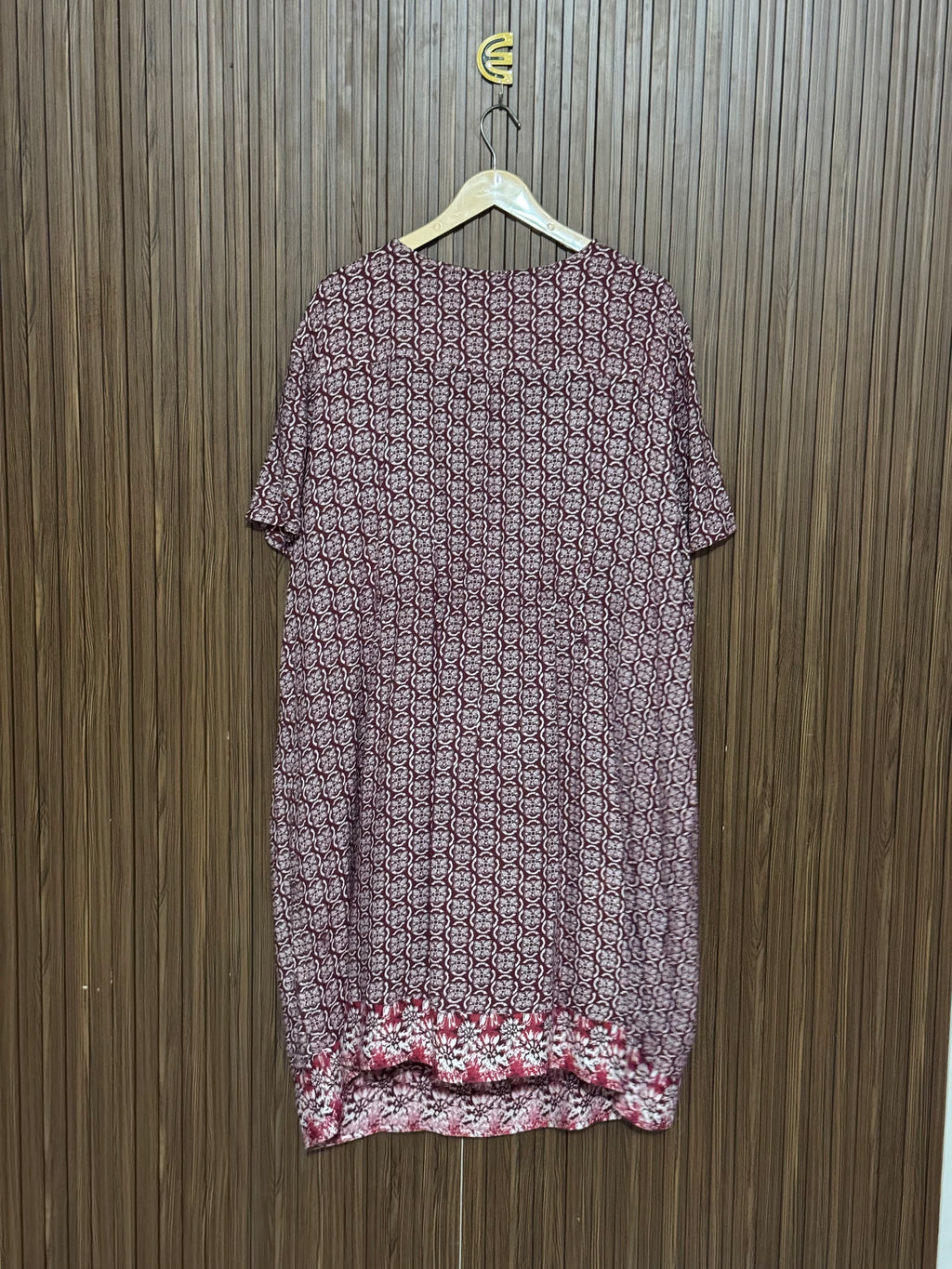 Red Printed Long Top