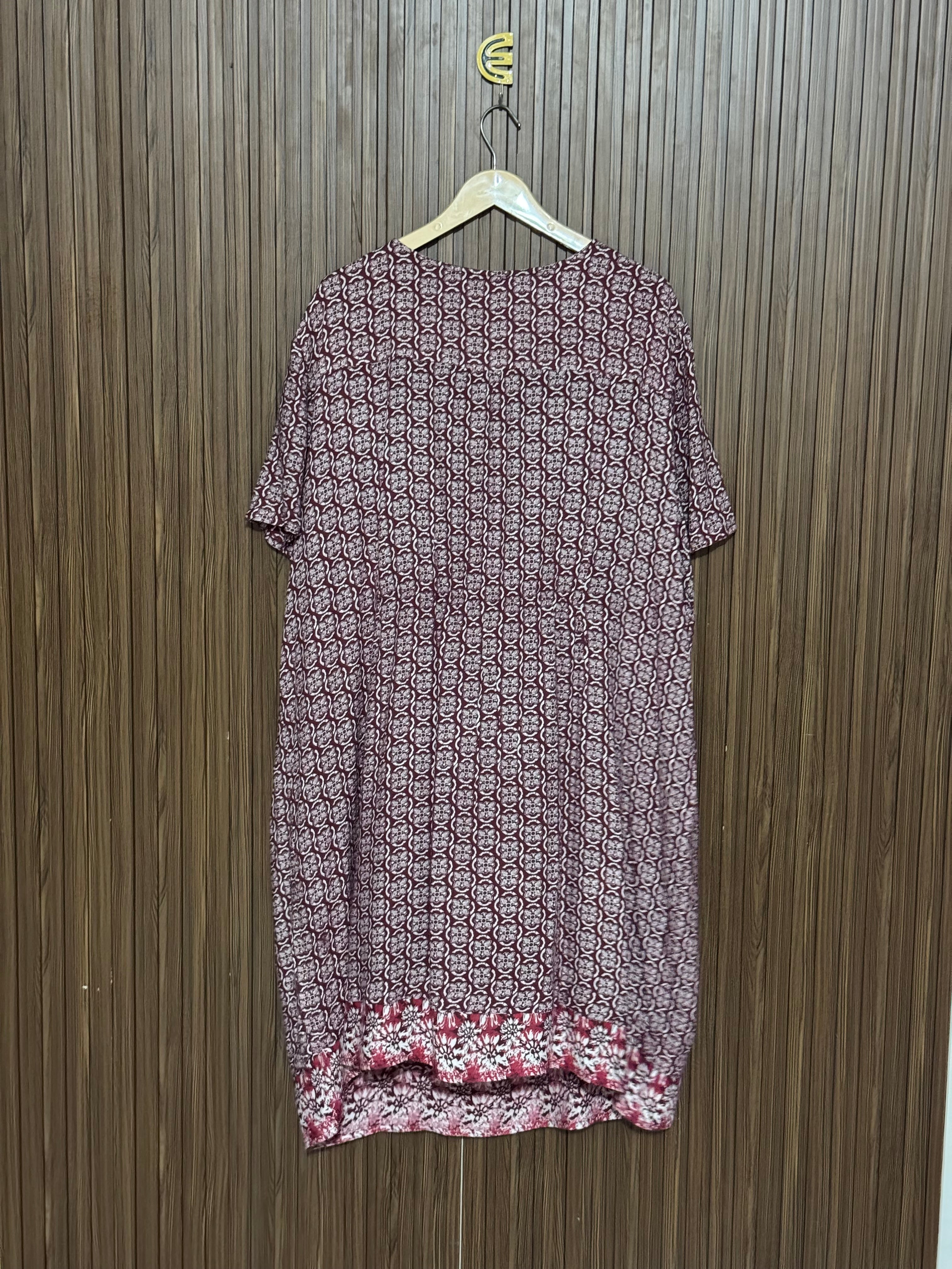 Red Printed Long Top