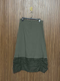 Green Paneled Long Skirt
