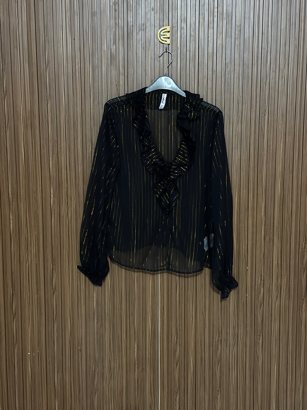 Chest 19 Length 23 Fabric Shifon Black Chiffon Top