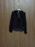 Chest 19 Length 23 Fabric Shifon Black Chiffon Top