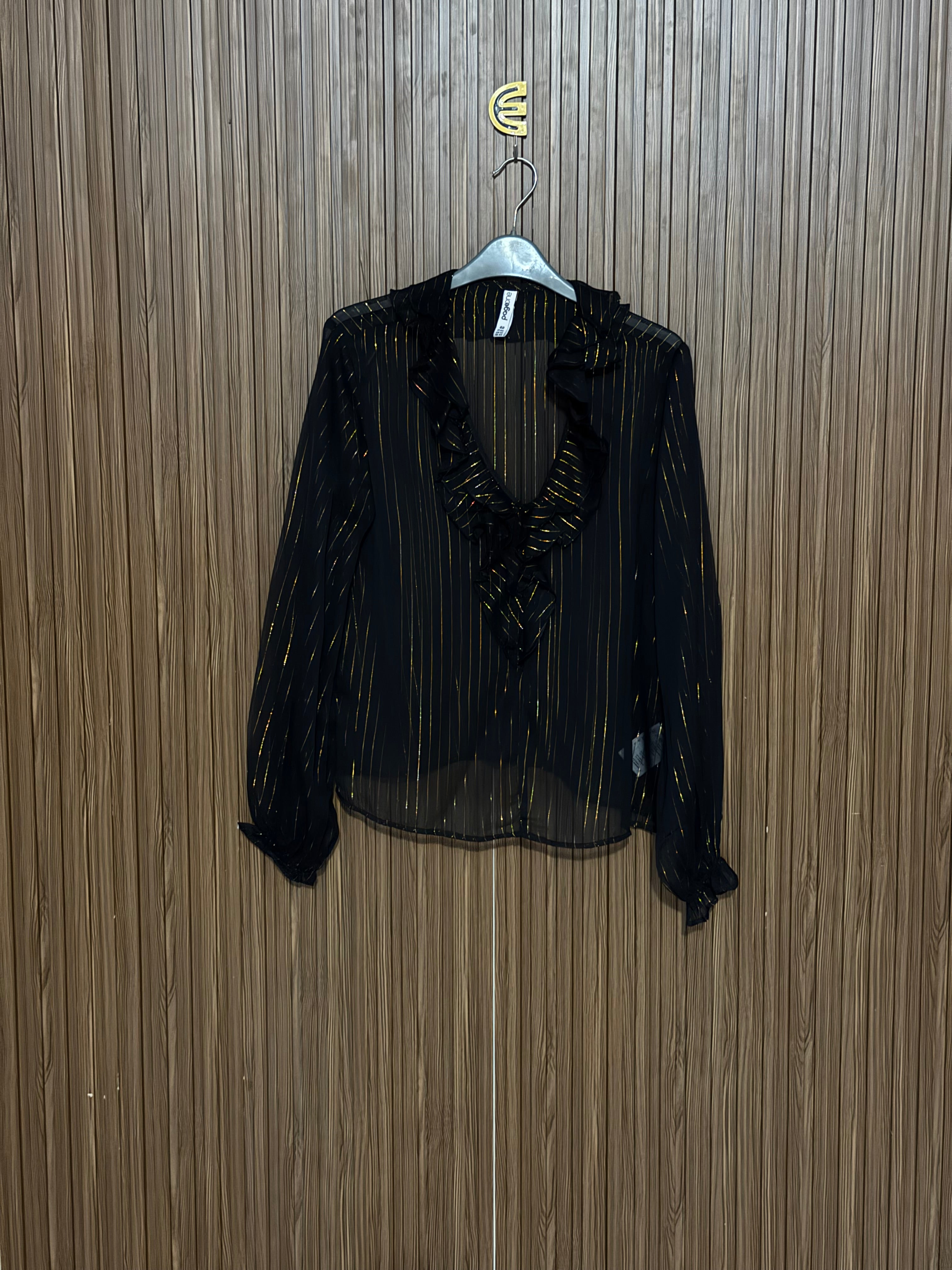 Chest 19 Length 23 Fabric Shifon Black Chiffon Top