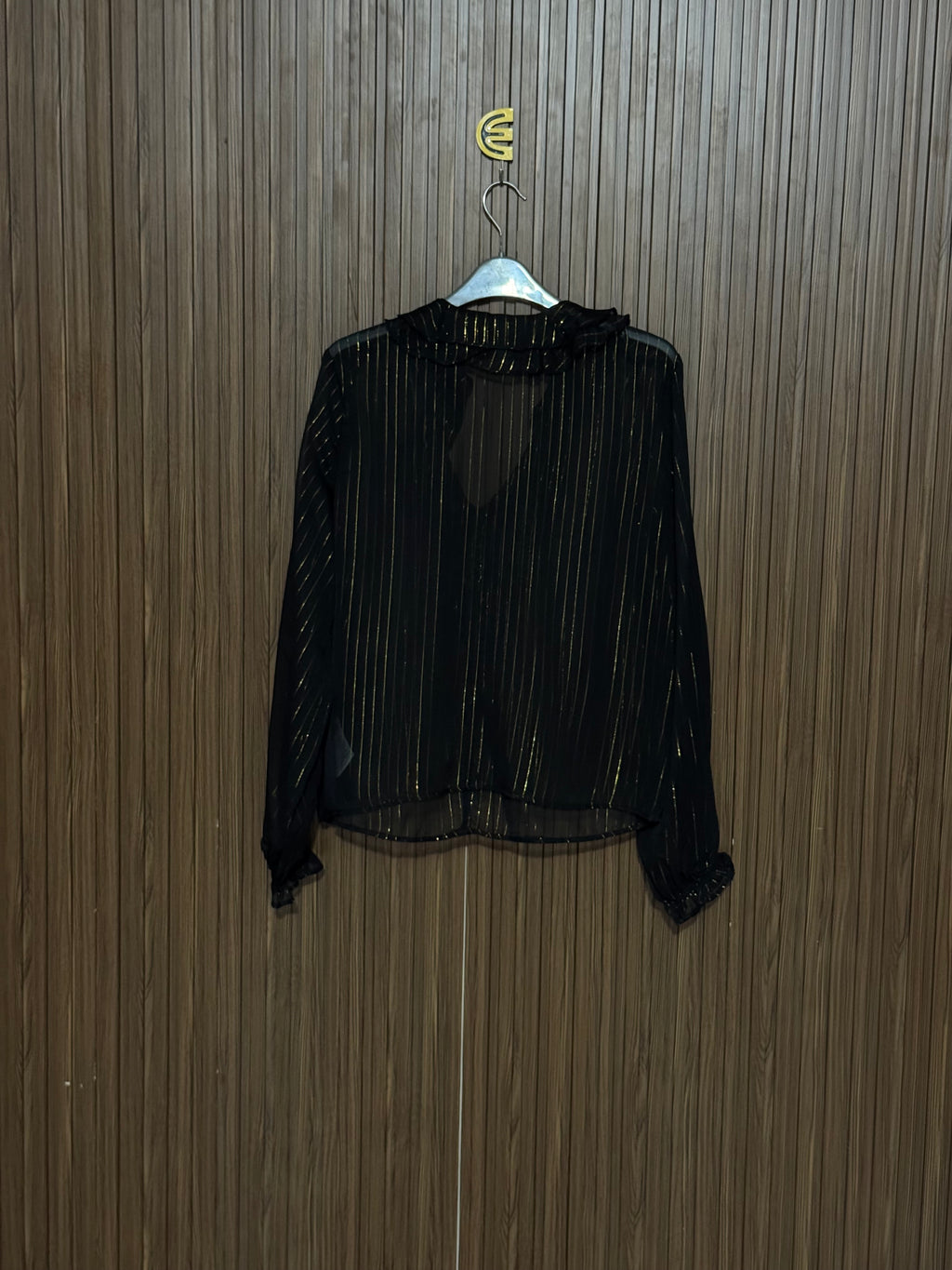 Chest 19 Length 23 Fabric Shifon Black Chiffon Top