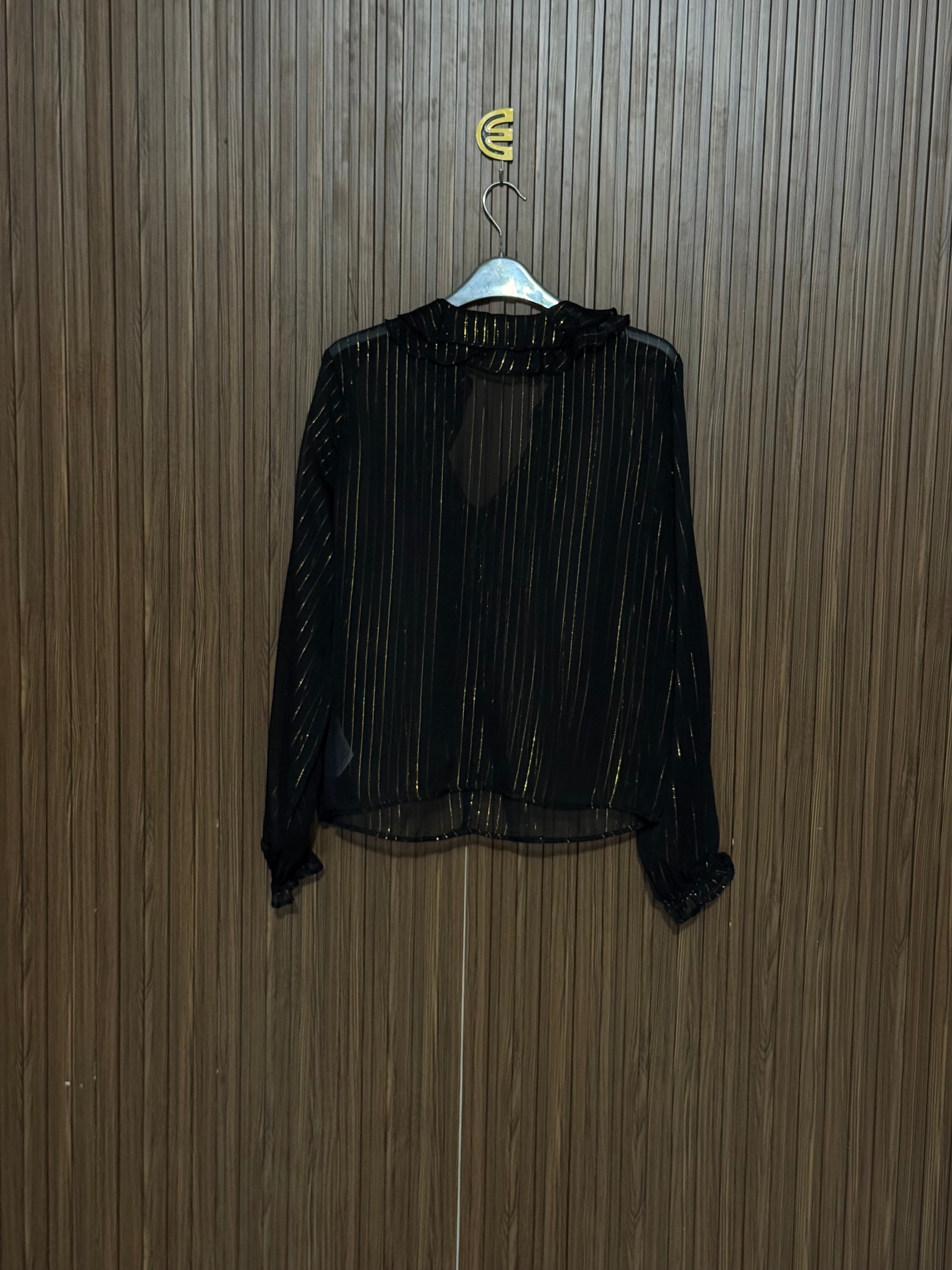 Chest 19 Length 23 Fabric Shifon Black Chiffon Top