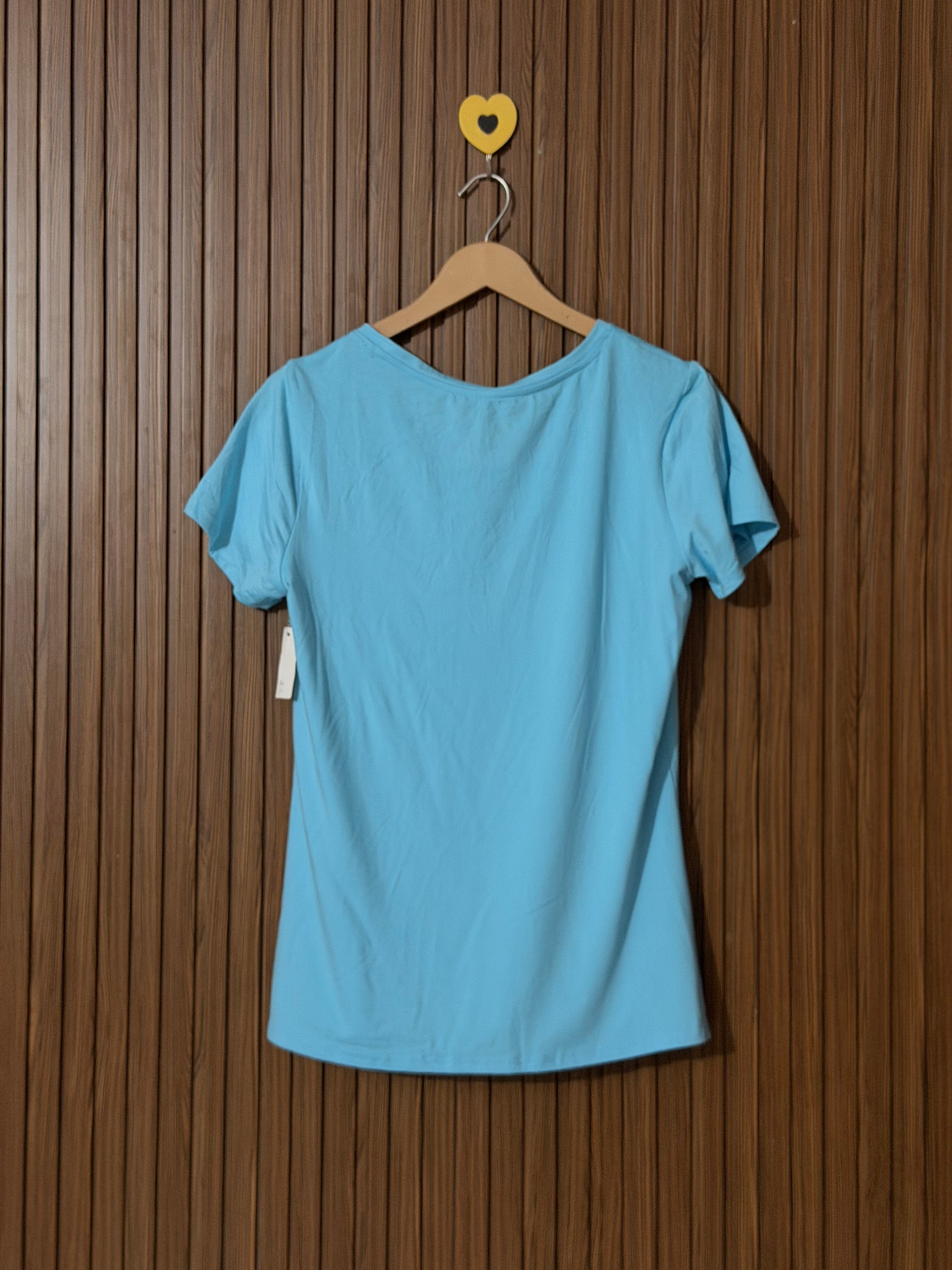 Sky Blue V-Neck Half Sleeves T-Shirt