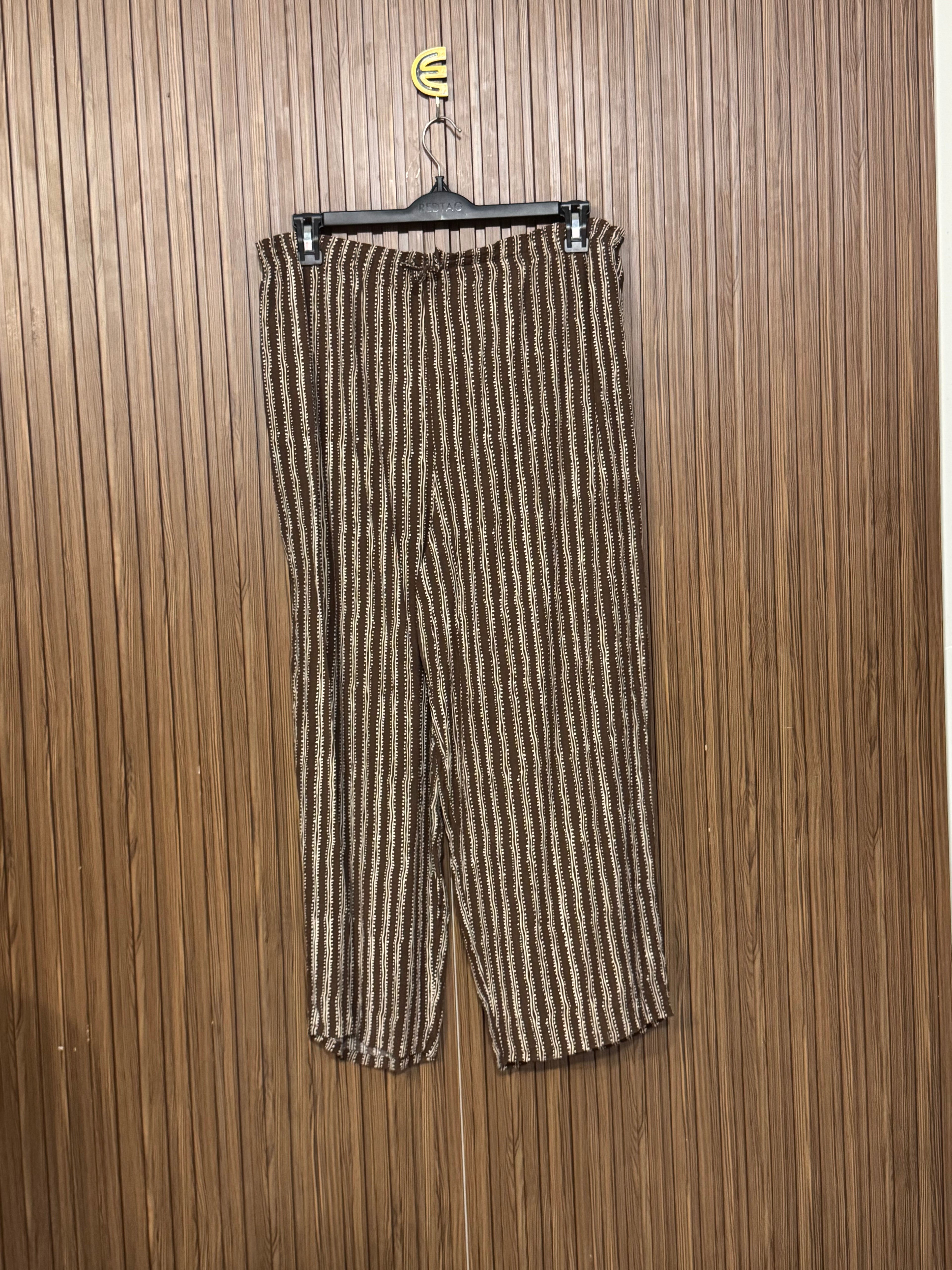 Waist 36 to 40 Length 37 Fabric Silk Brown Striped