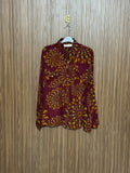 Chest 25 Length 25 Fabric Nylon Maroon Shirt Style Top