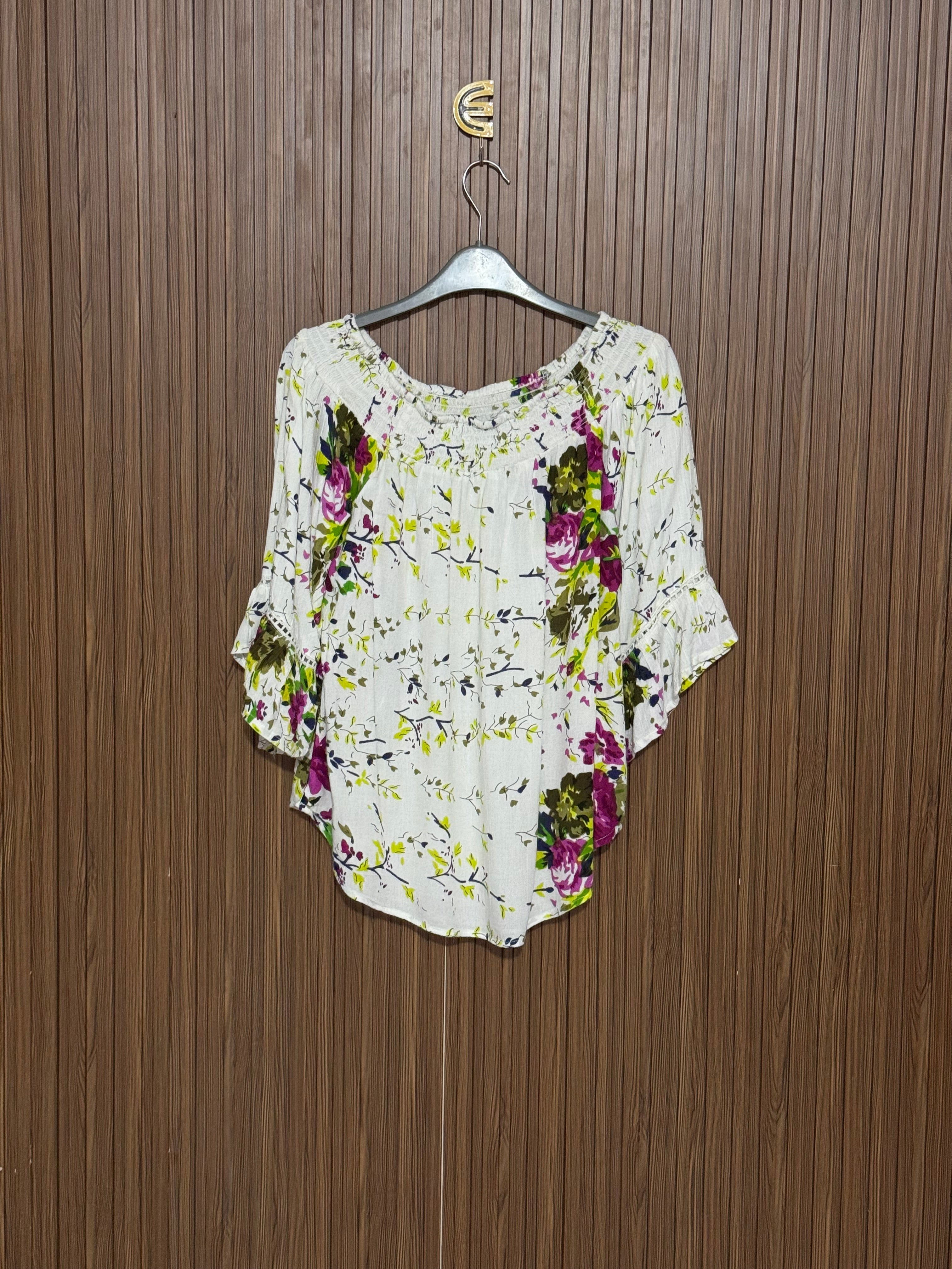 Chest 19 Length 24 Fabric Shifon Ruffle Top