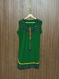Green Printed Long Top