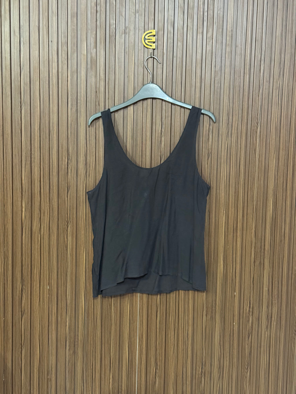 Grey Button-Front Sleeveless Top
