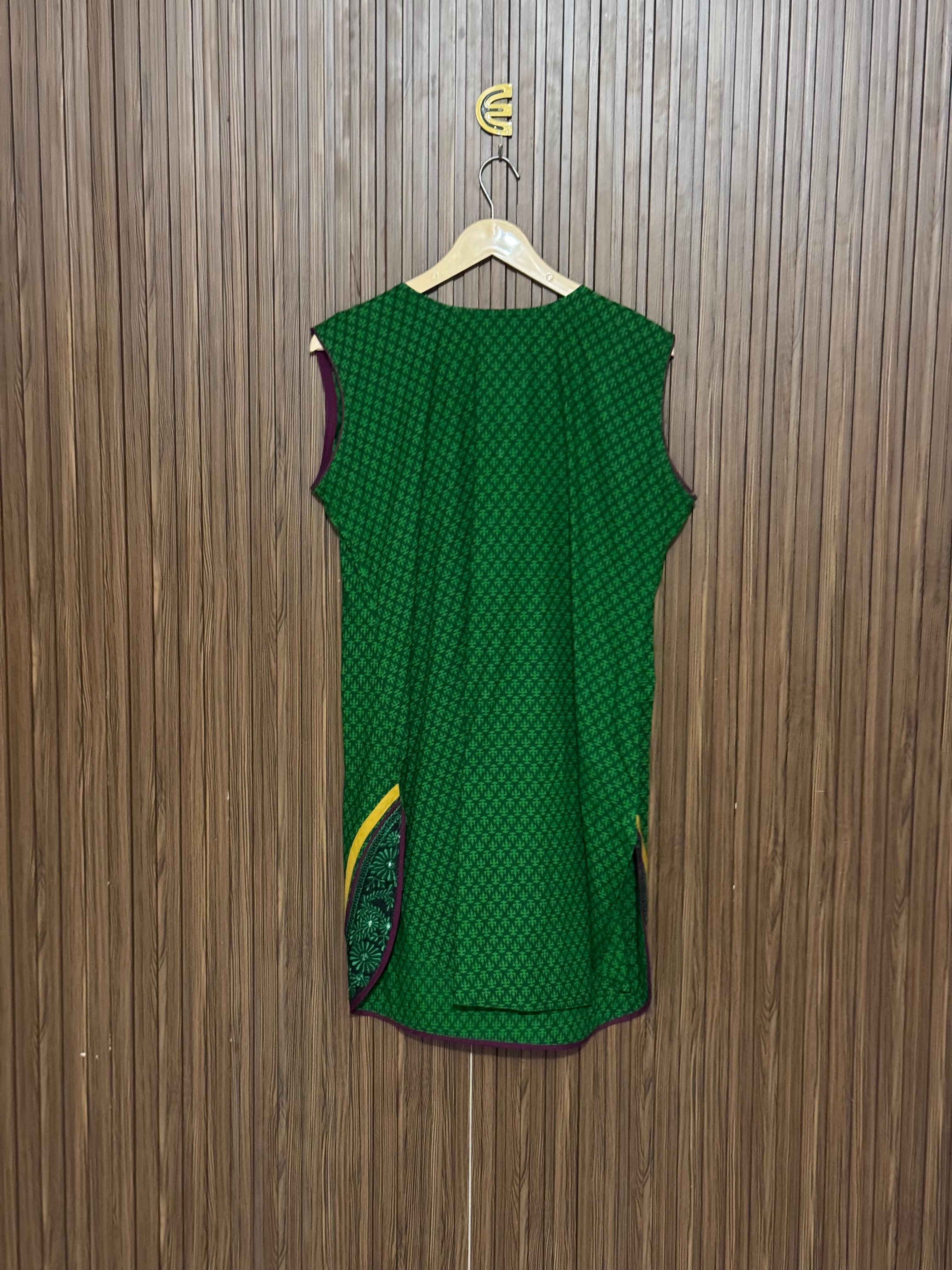 Green Printed Long Top