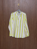 Chest 23 Length 28 Fabric Nylon White Neon Striped Top