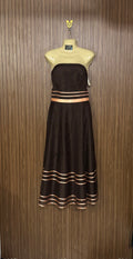 Chest 16 Length 41 Fabric Net Silk Strapless Dress