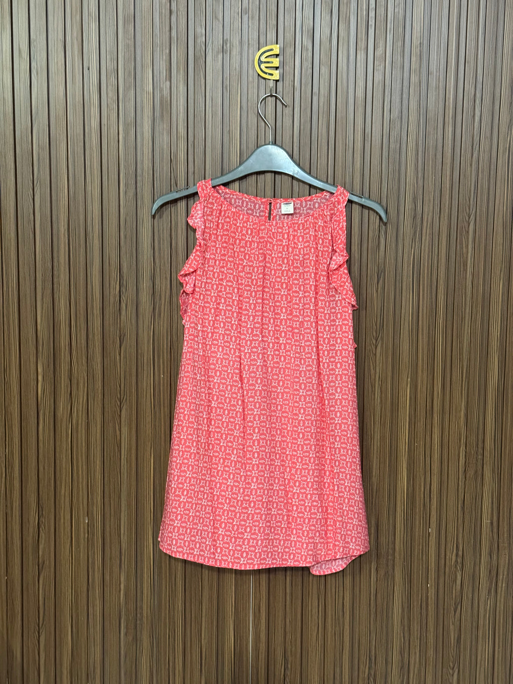 Pink Geometric Printed Sleeveless Top