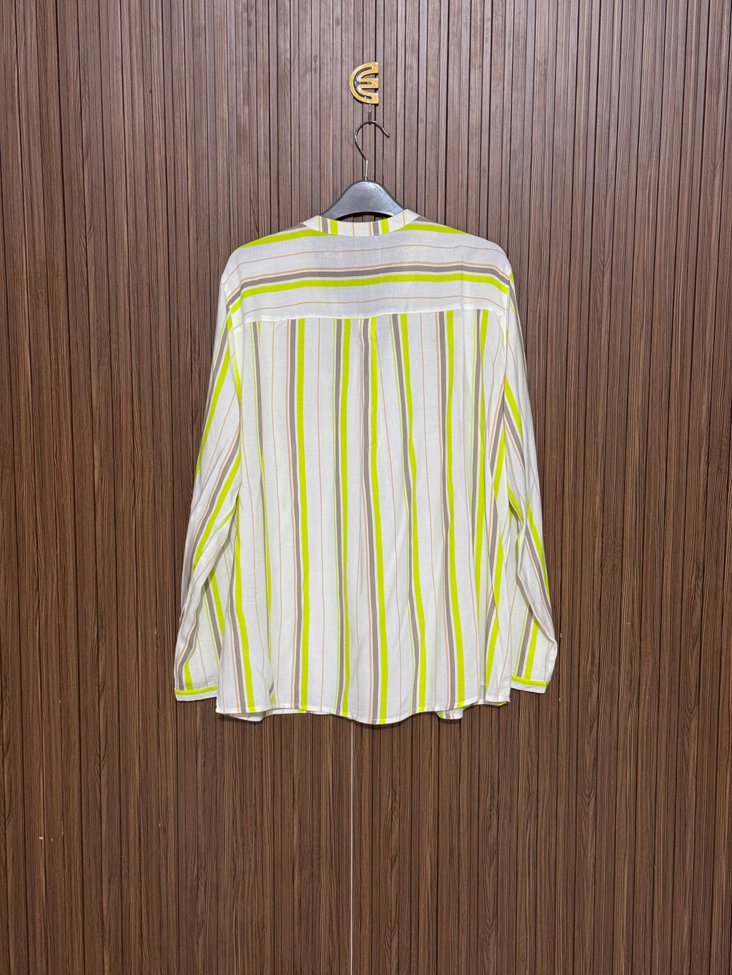 Chest 23 Length 28 Fabric Nylon White Neon Striped Top