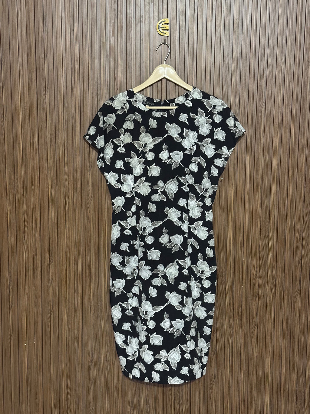 Black Floral Print Long Top