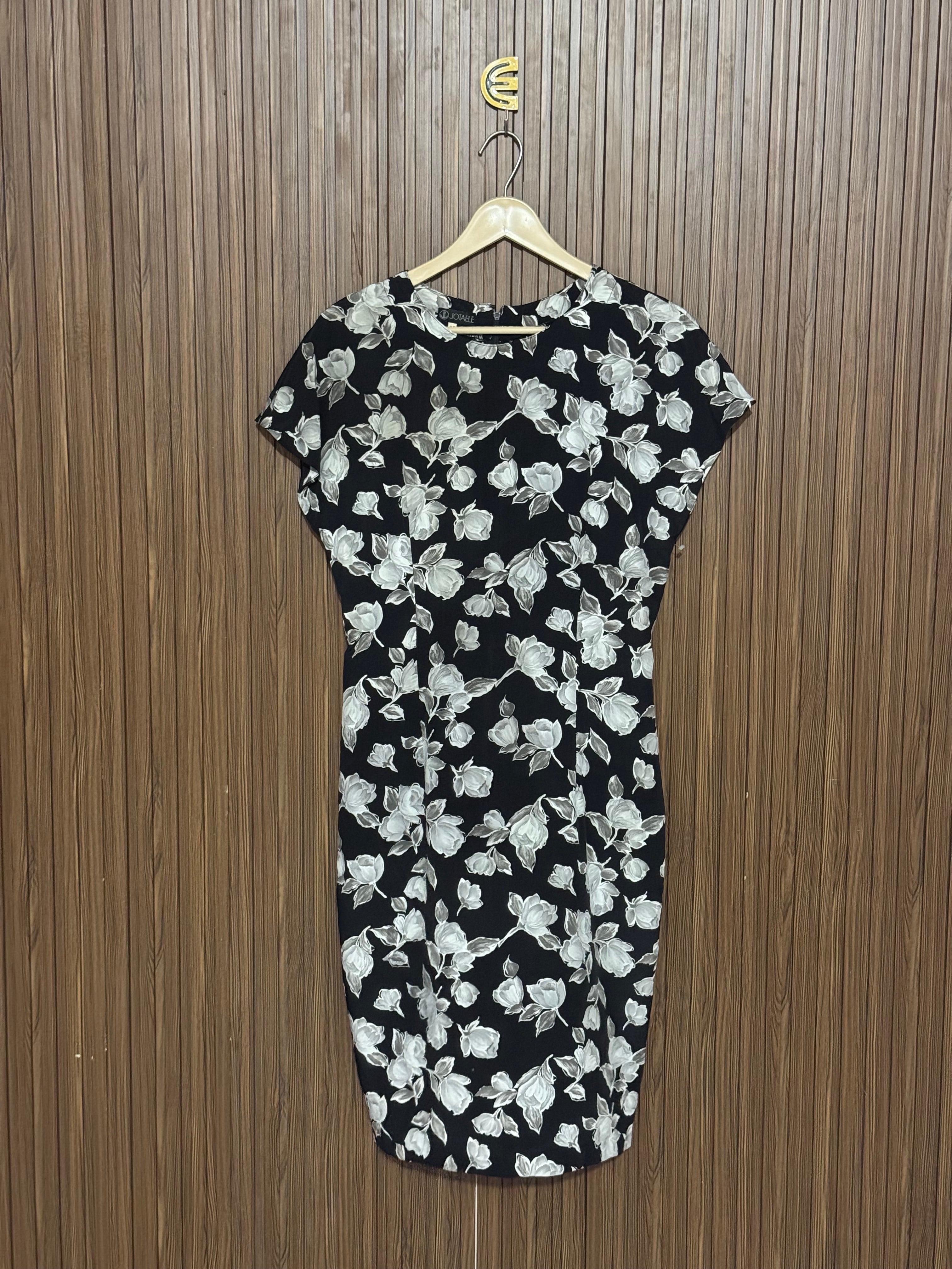Black Floral Print Long Top
