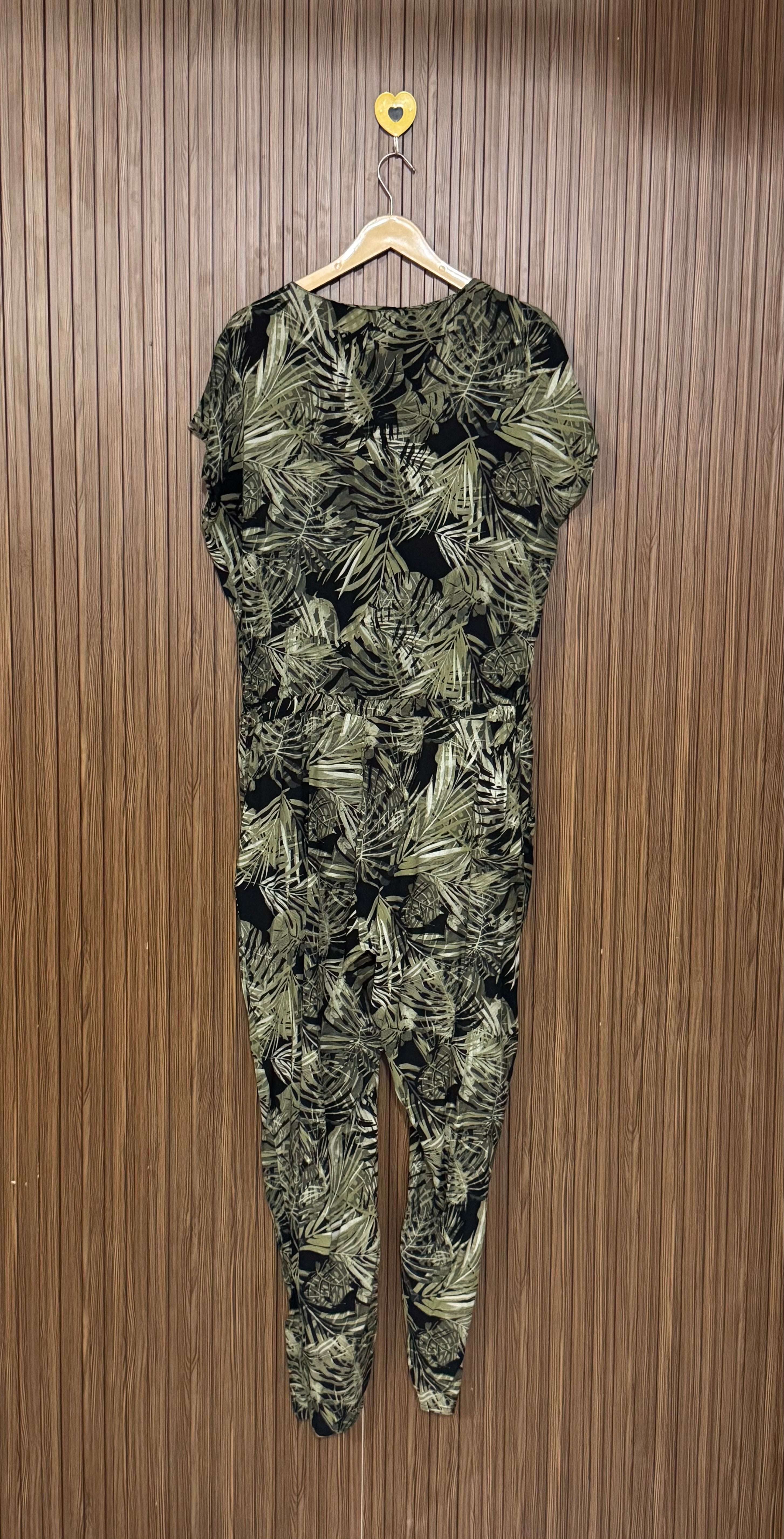 Green Tropical Print Jumpsuit