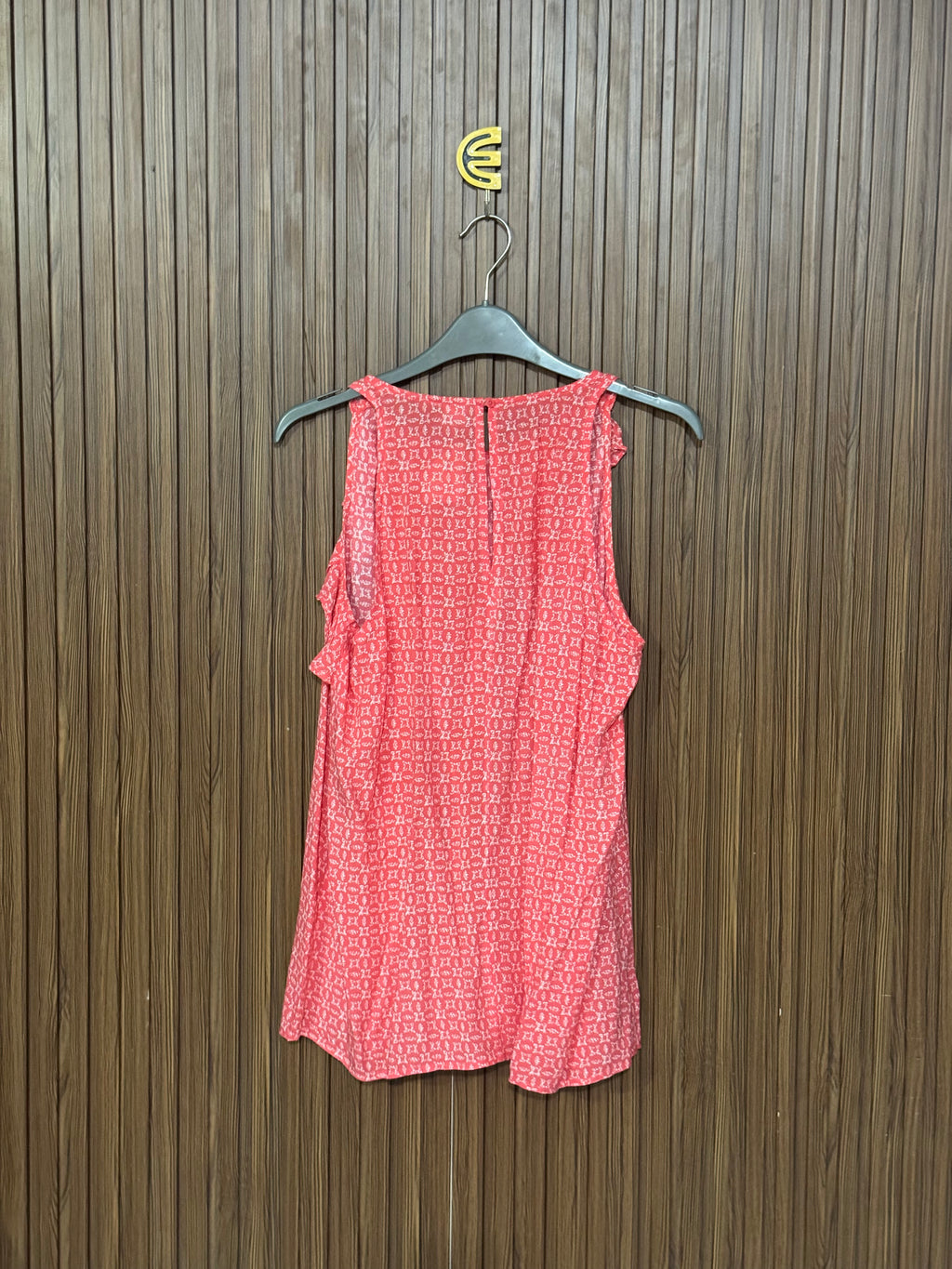 Pink Geometric Printed Sleeveless Top