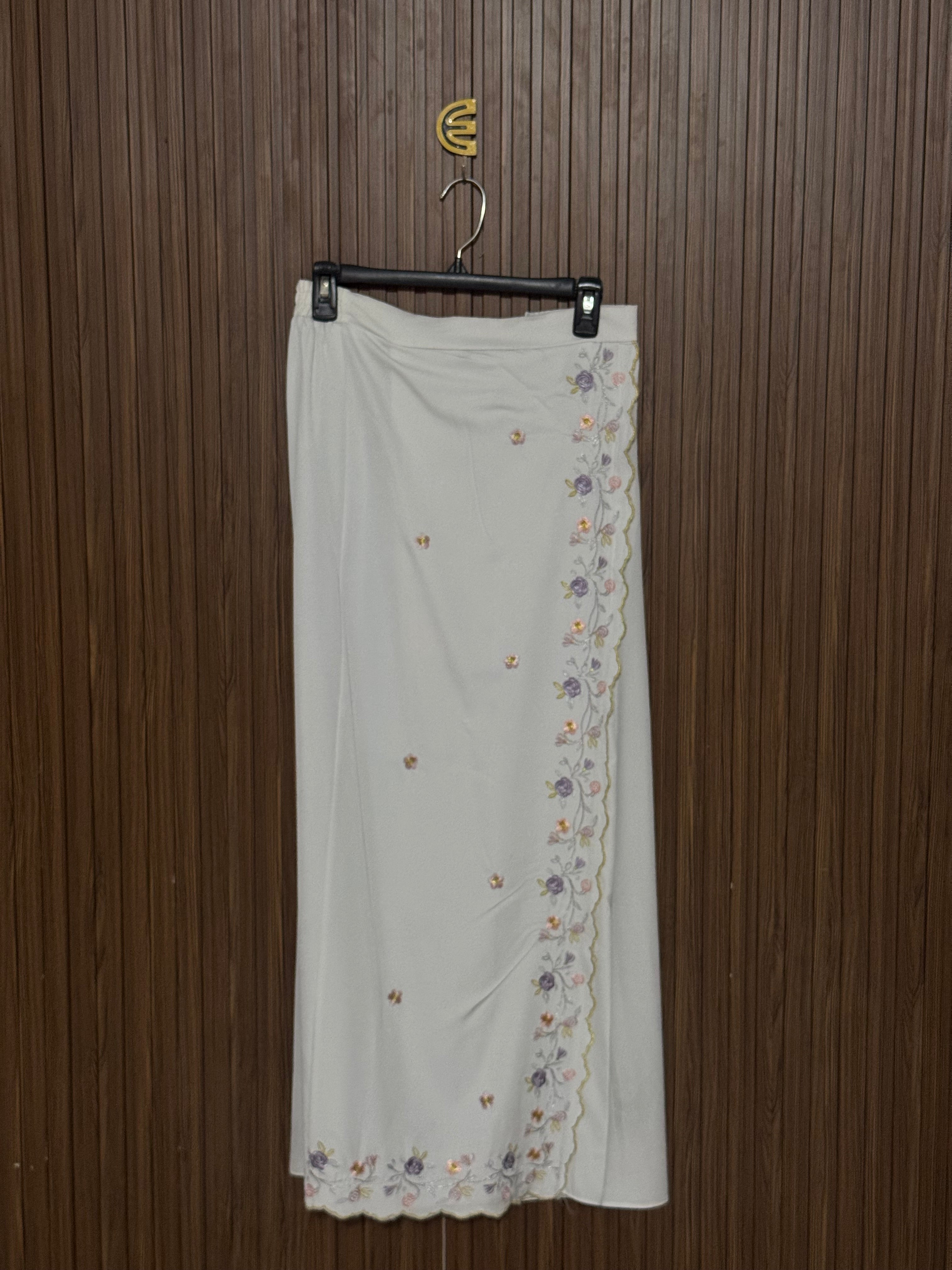 White Floral Maxi Skirt