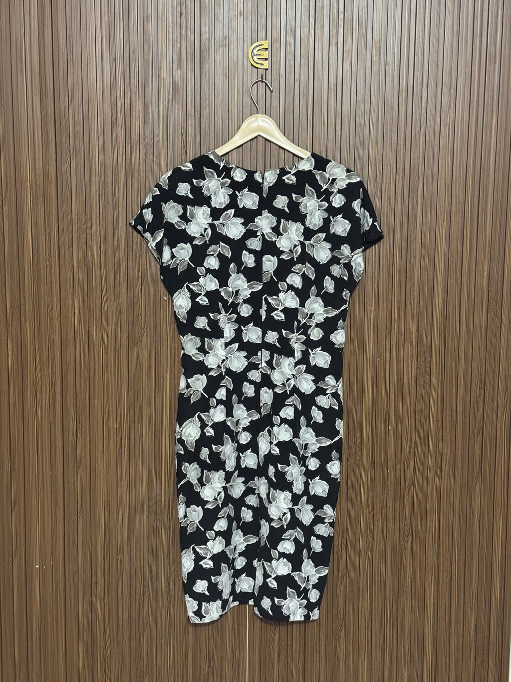 Black Floral Print Long Top