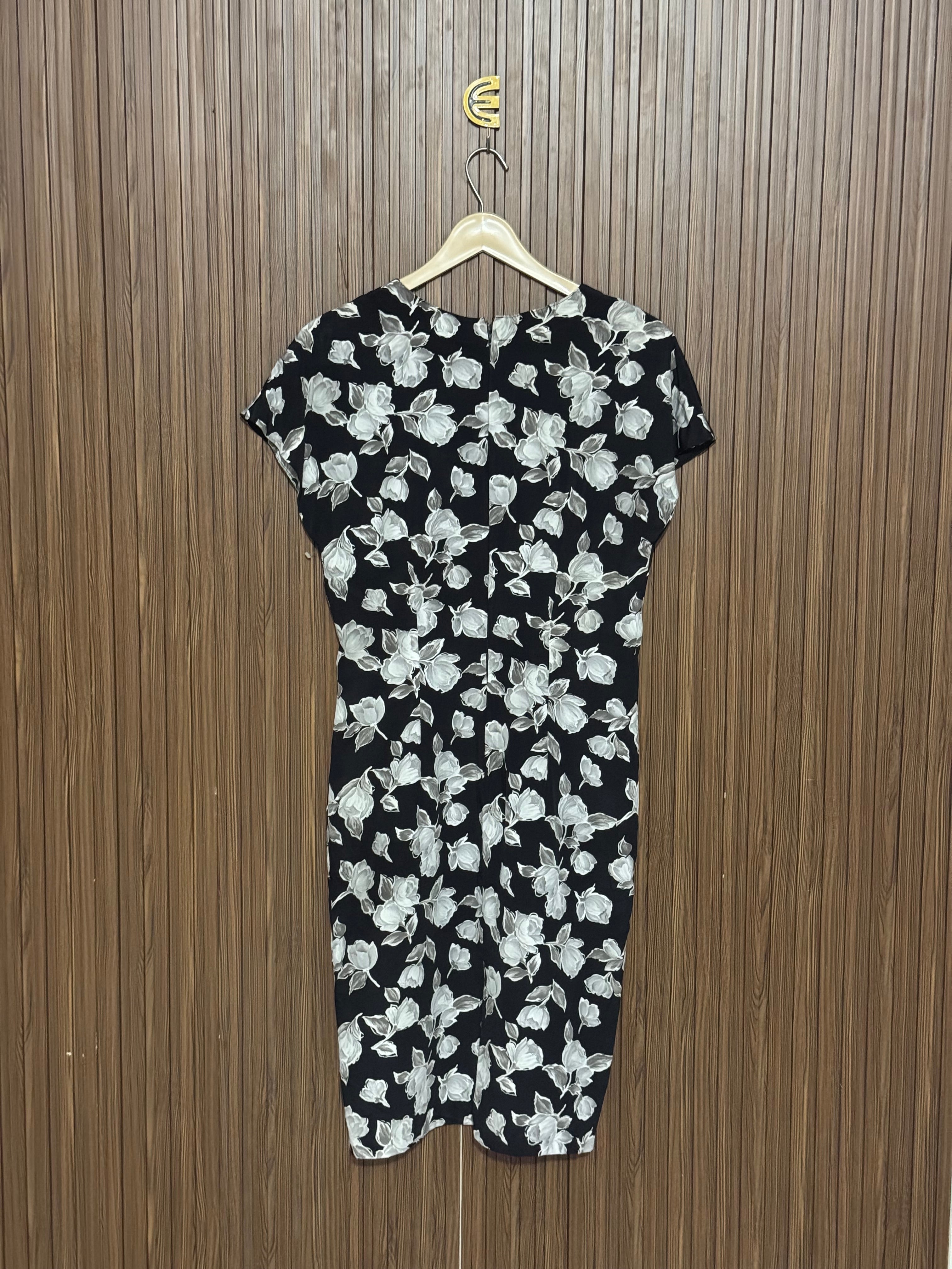 Black Floral Print Long Top