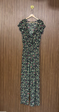 Green Printed Maxi Jumpsuit