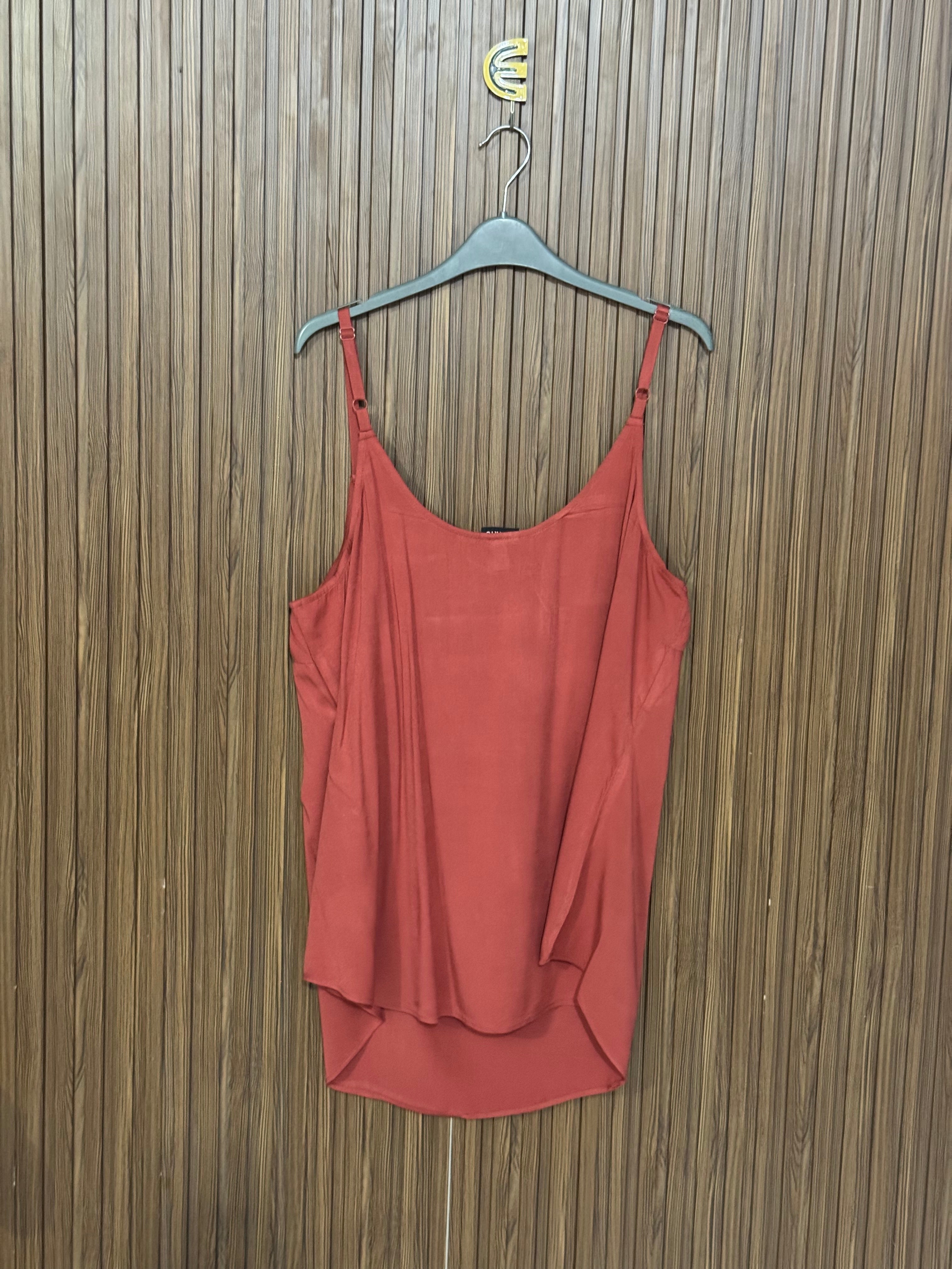 Casual Orange Sleeveless Top