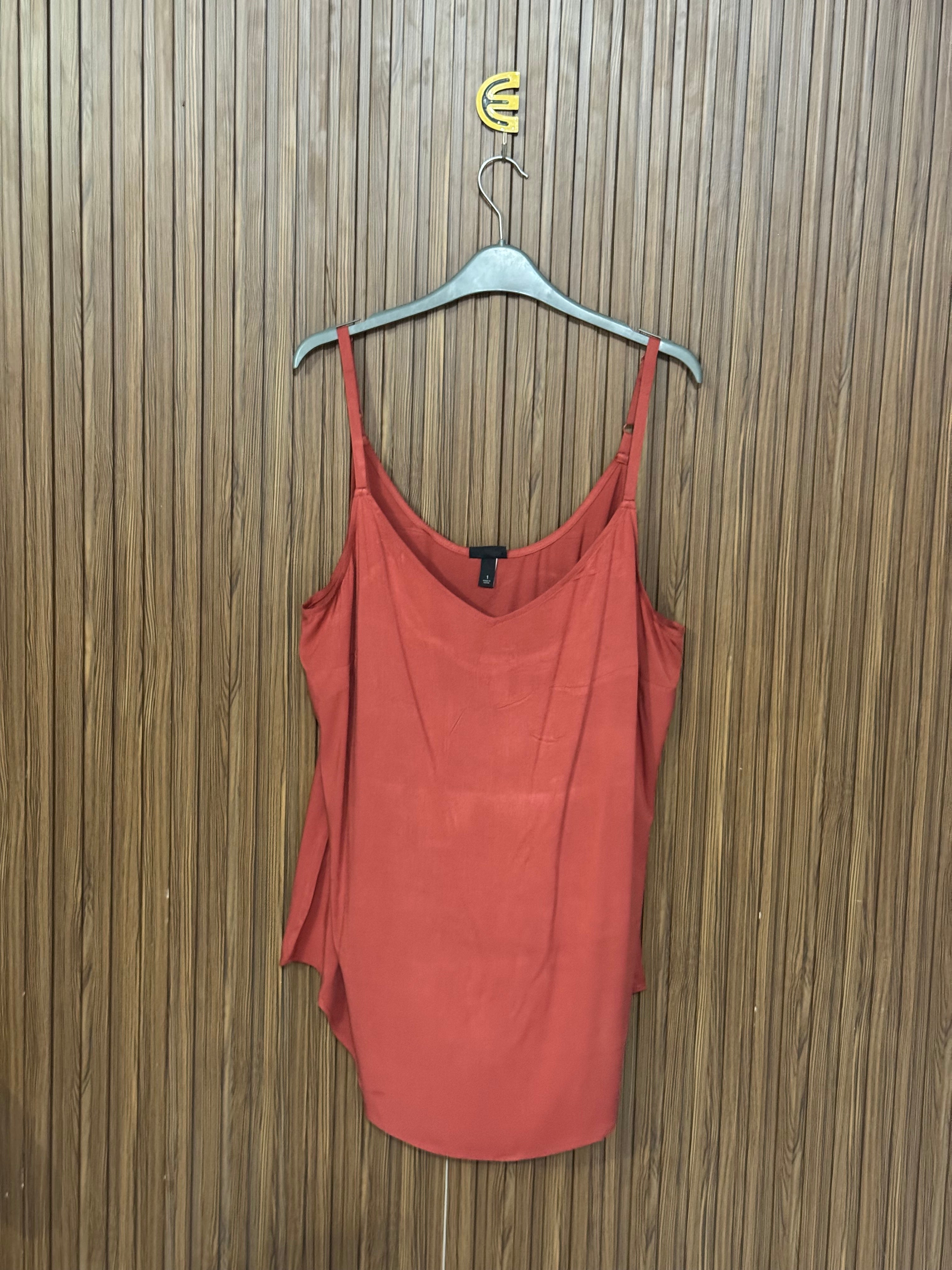 Casual Orange Sleeveless Top