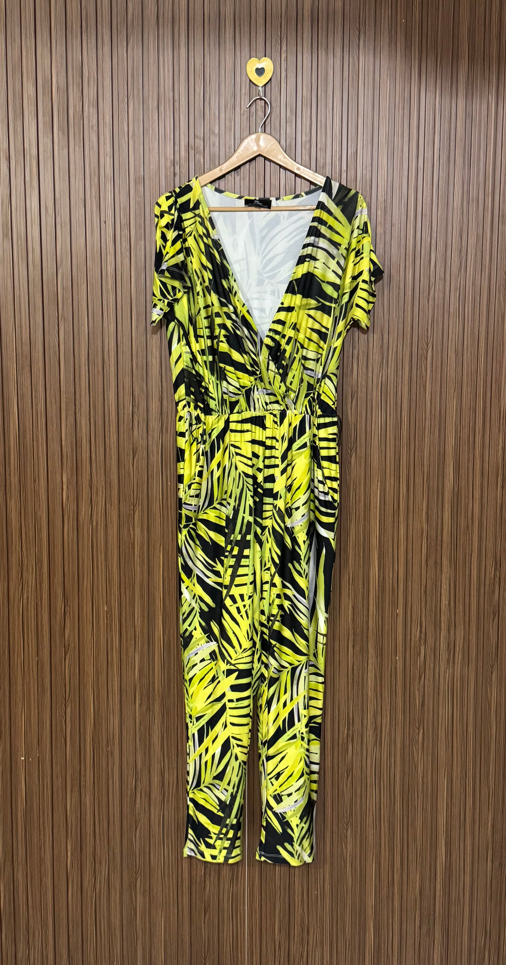 Yellow Tropical Print Jumpsuit