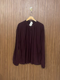 Chest 26 Length 28 Fabric Silk Wine Pleated Top