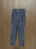 Navy Stripe Button  Trouser
