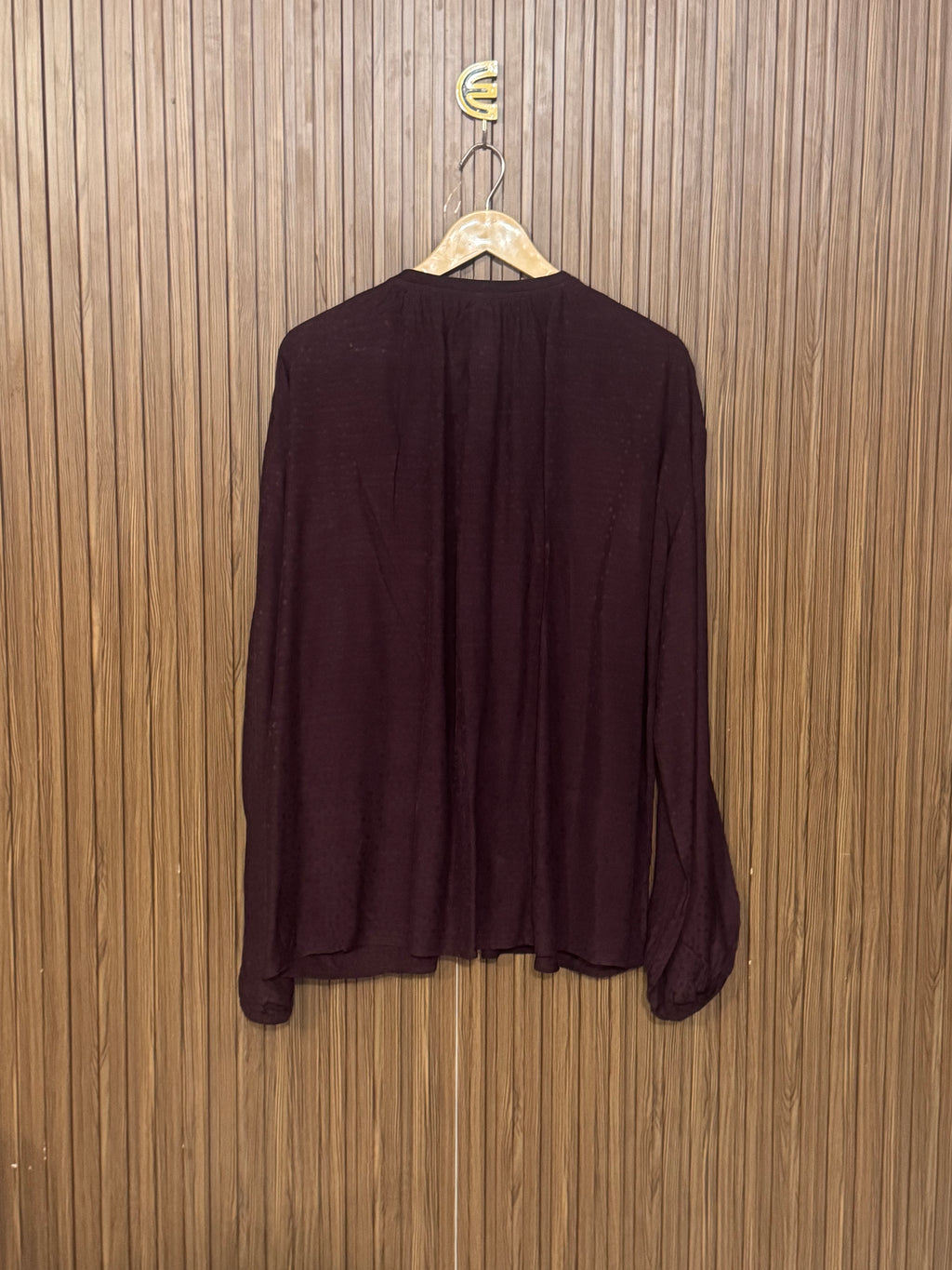 Chest 26 Length 28 Fabric Silk Wine Pleated Top