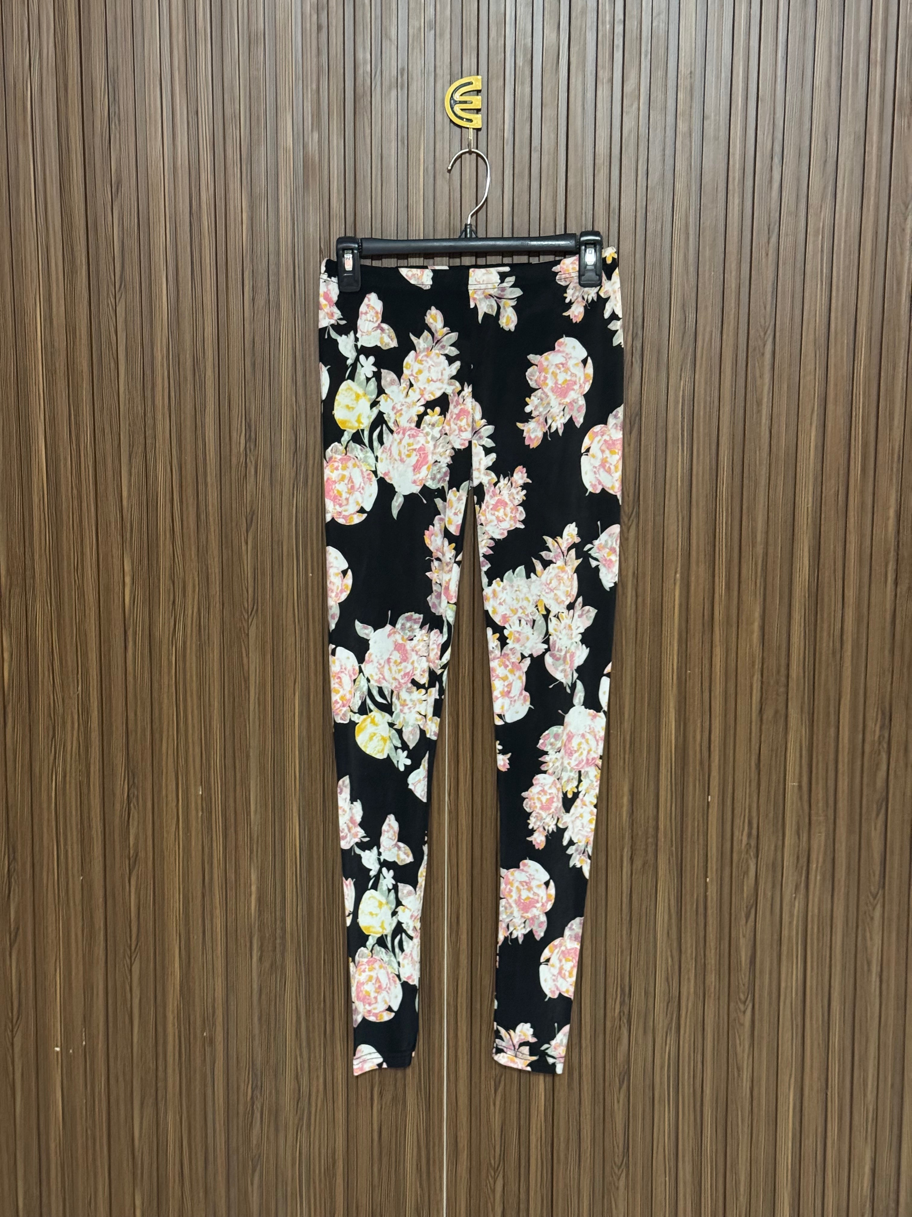 Pastel Flora Black Trousers
