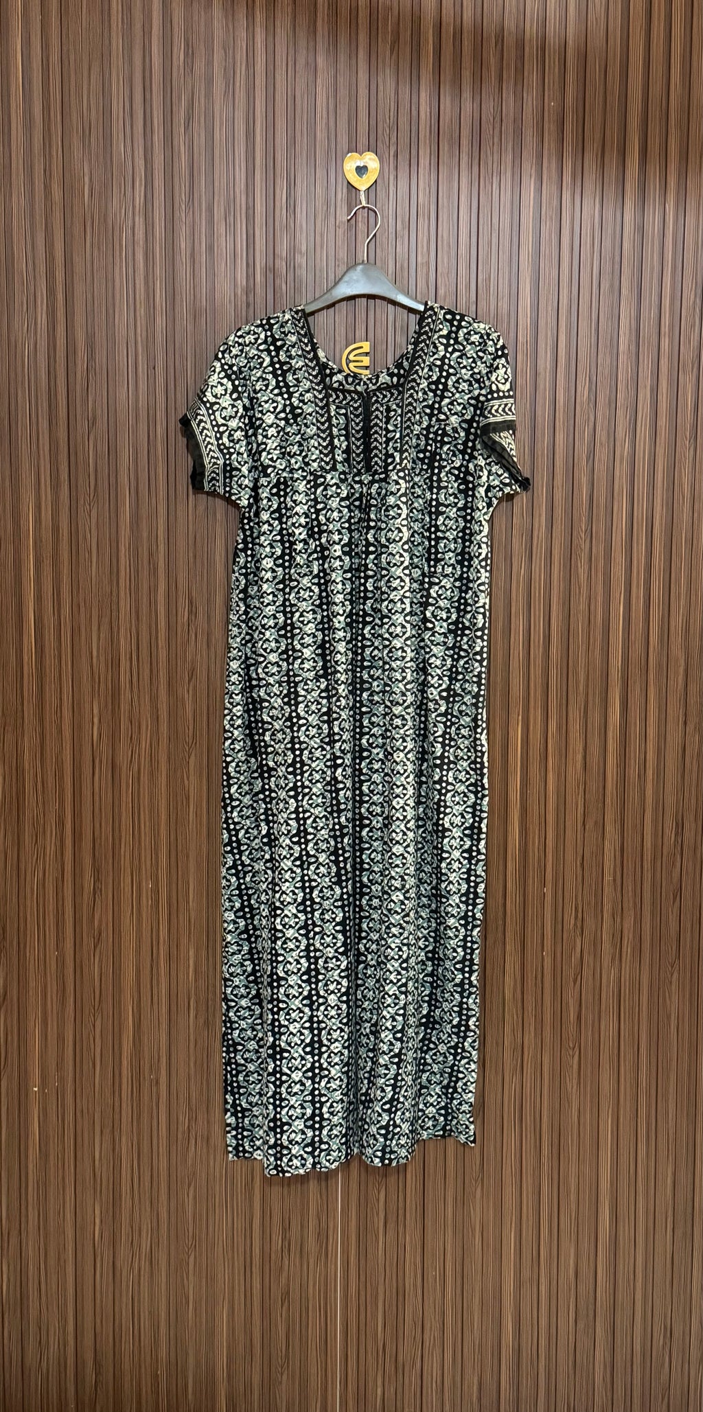 Black Printed Long Top