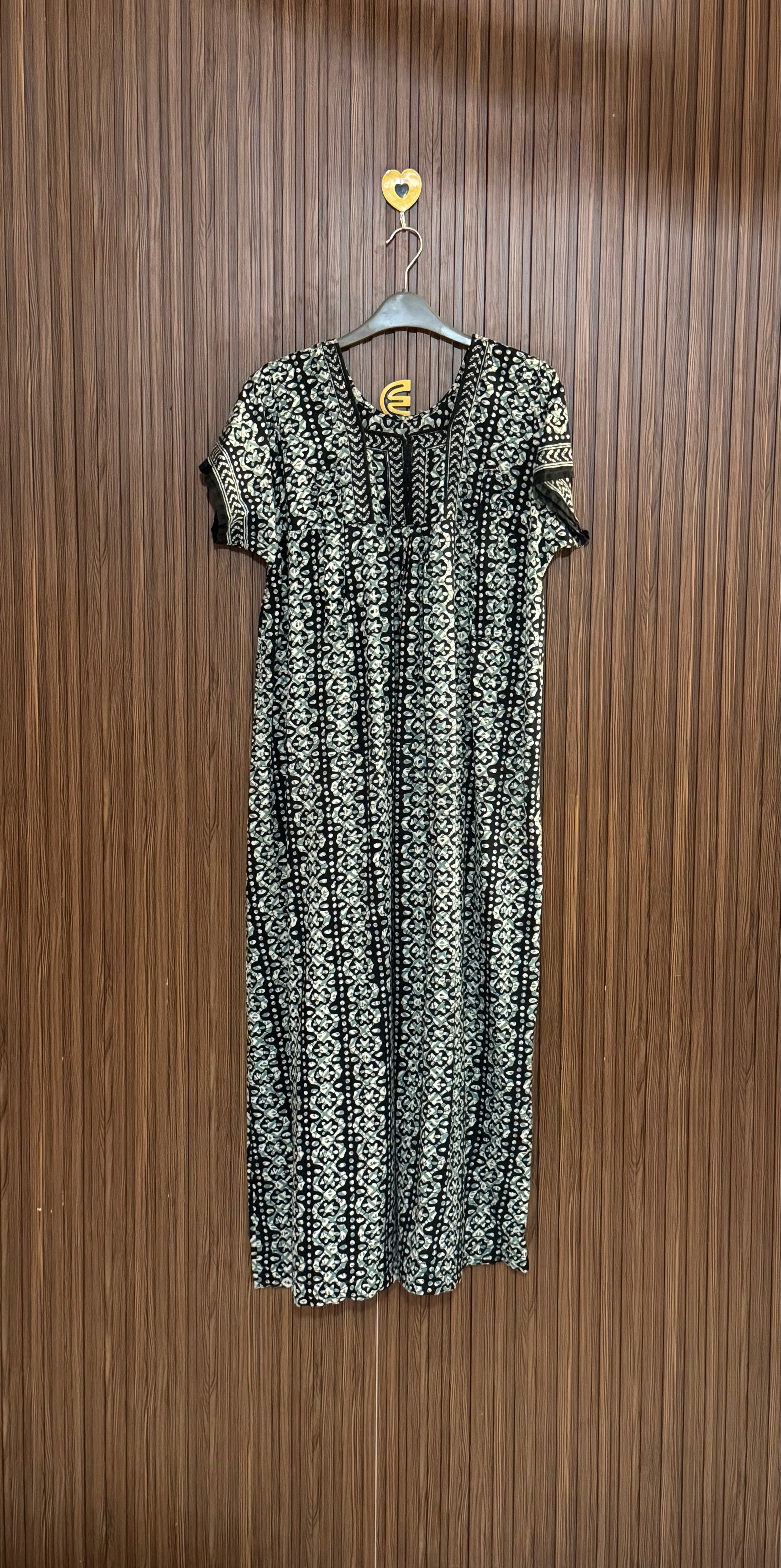 Black Printed Long Top